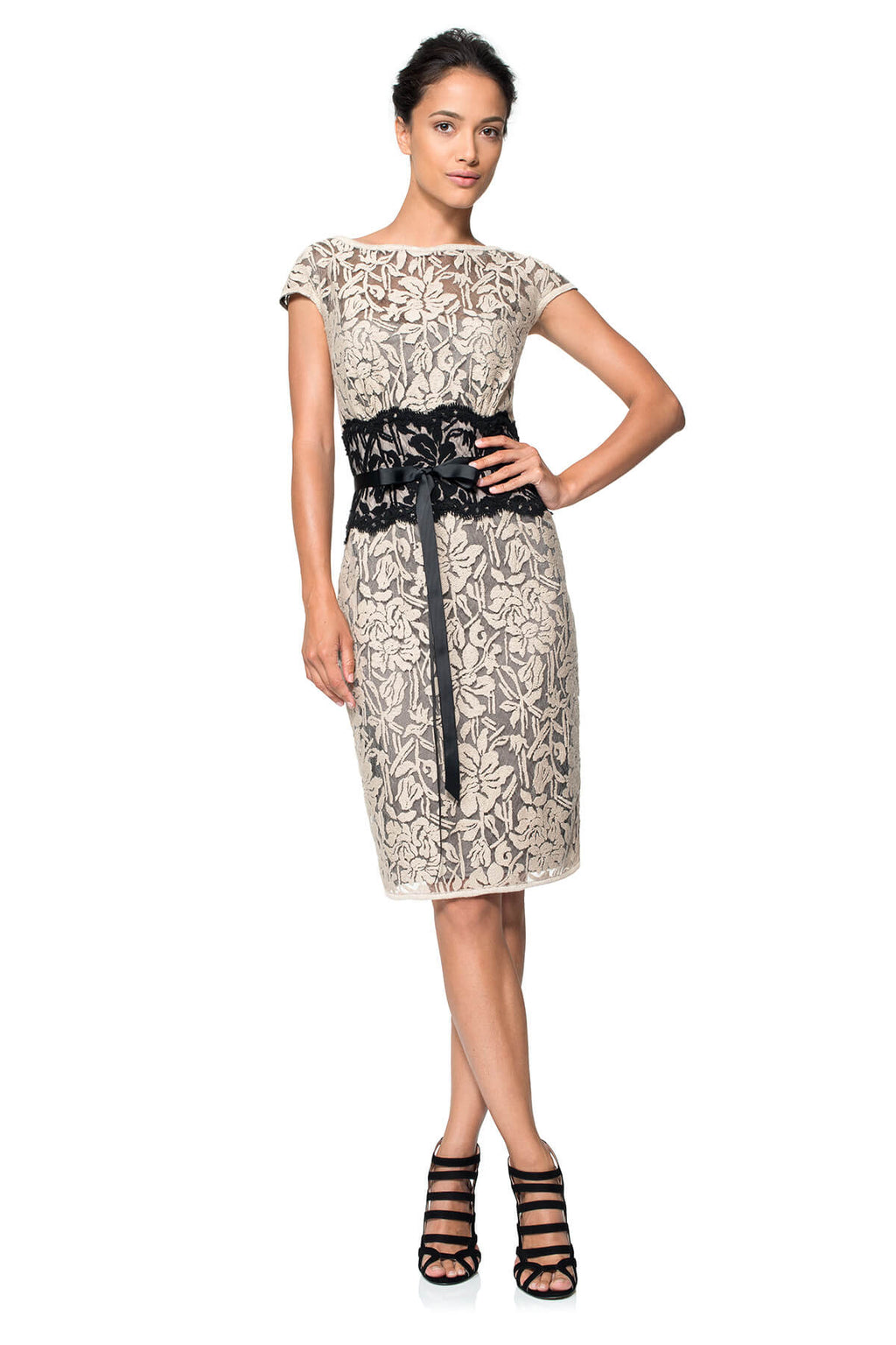 Contrast Lace Waist Dress