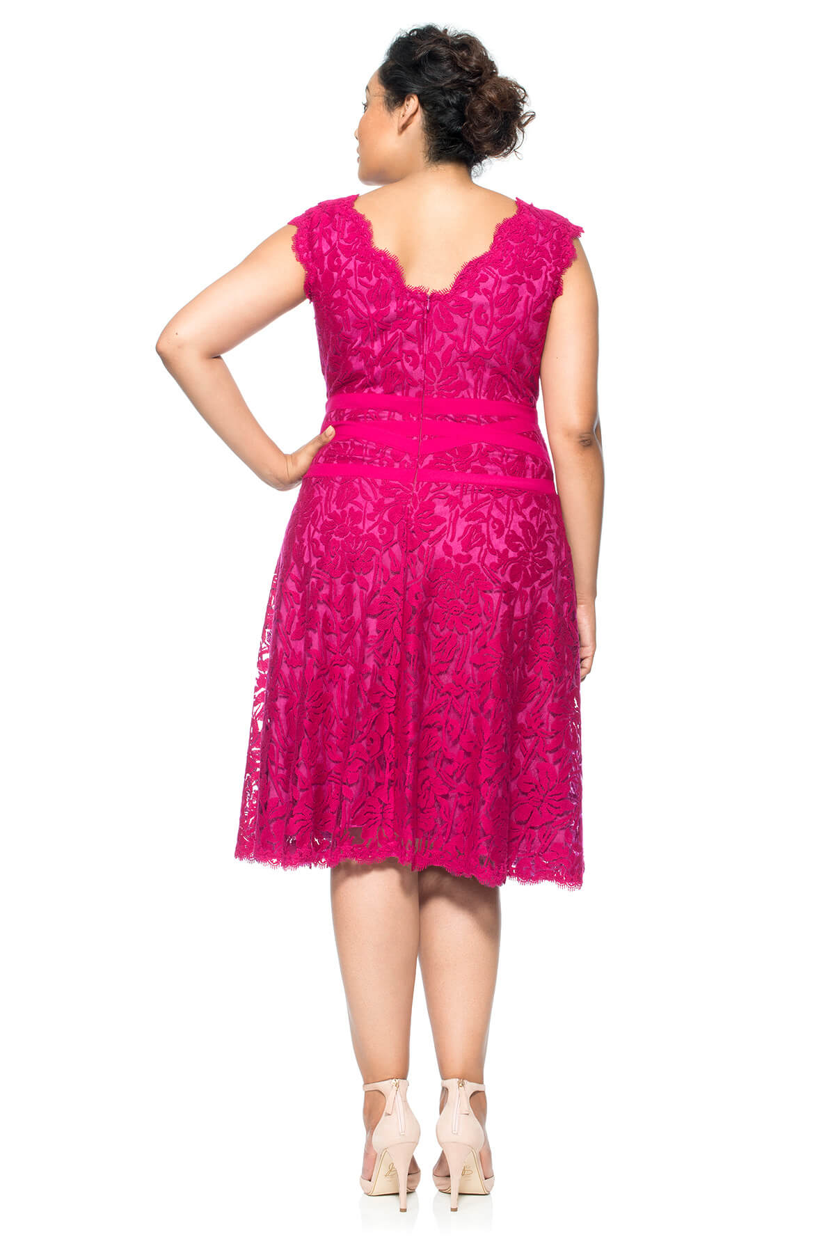 Tadashi Shoji Plus Size - Embroidered Lace V-Neck A-Line Dress