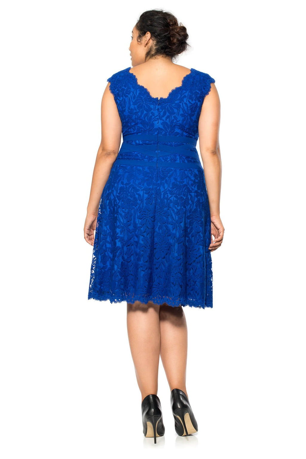 Tadashi Shoji Plus Size - Embroidered Lace V-Neck A-Line Dress