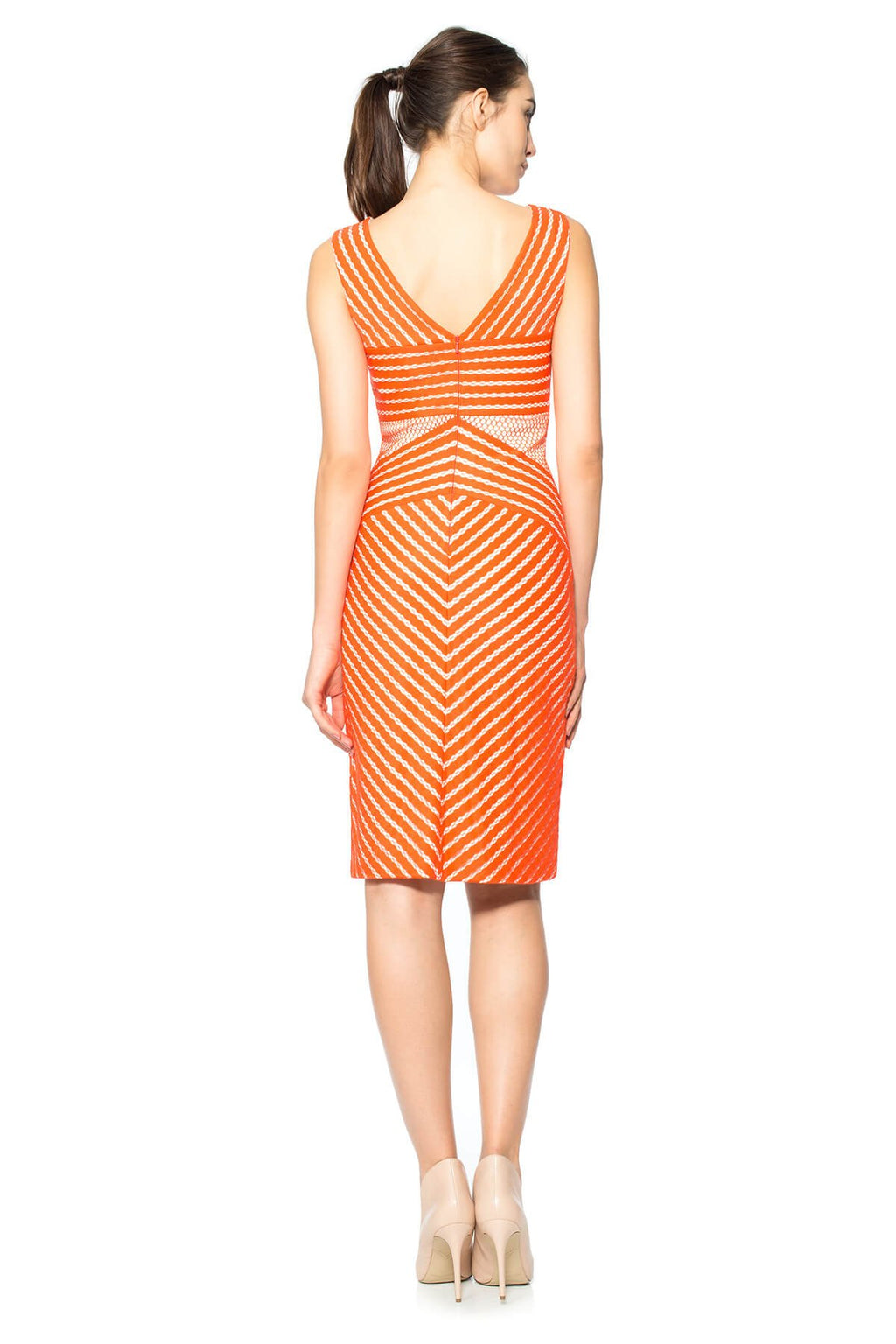Stripe Knit V-Neck Dress