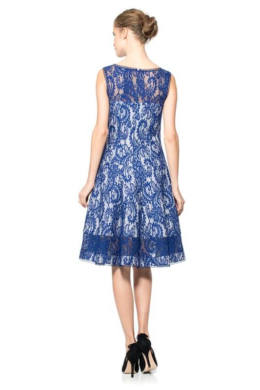 Corded Lace Spacer Mesh Fit and Flare Dress
