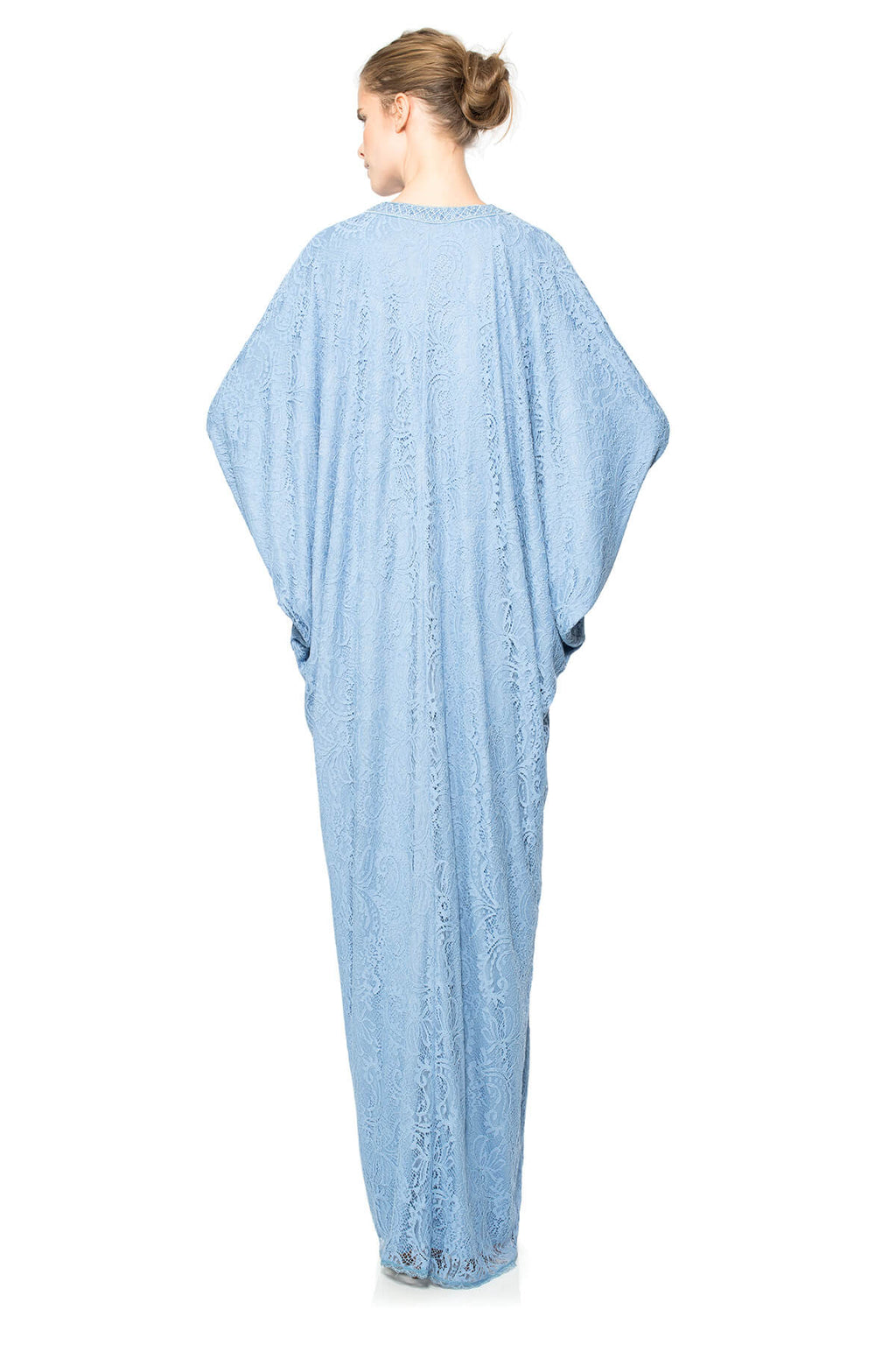 Corded Lace Draped Dolman Caftan