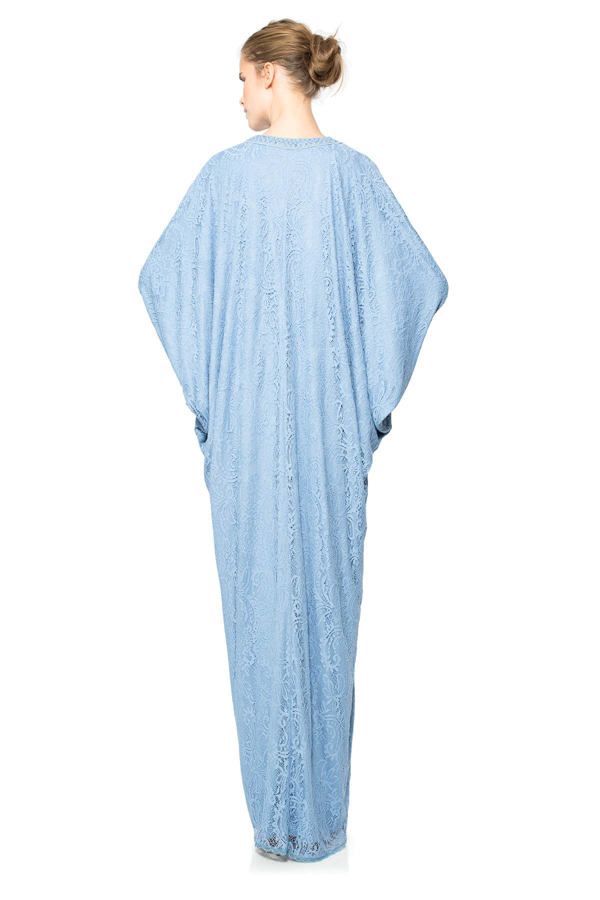 Corded Lace Draped Dolman Caftan