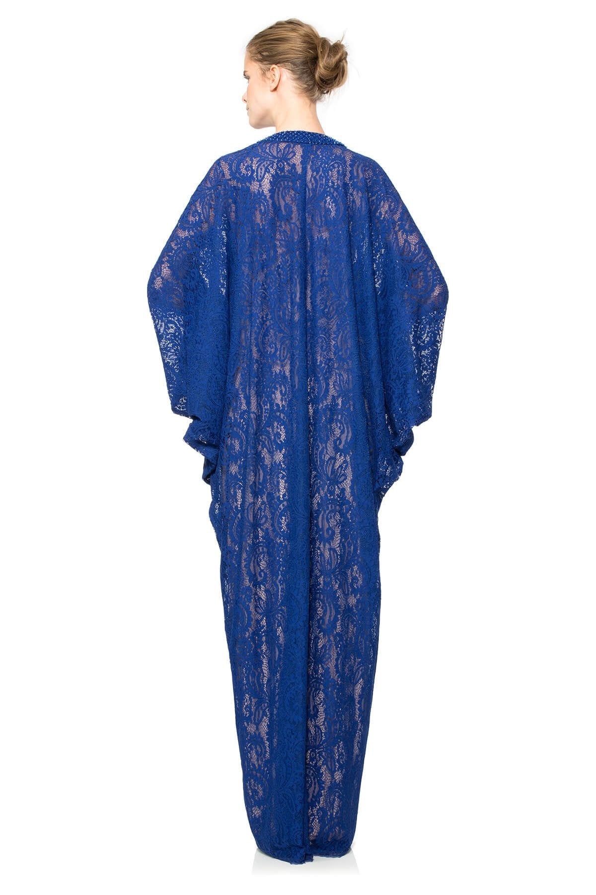 Corded Lace Draped Dolman Caftan