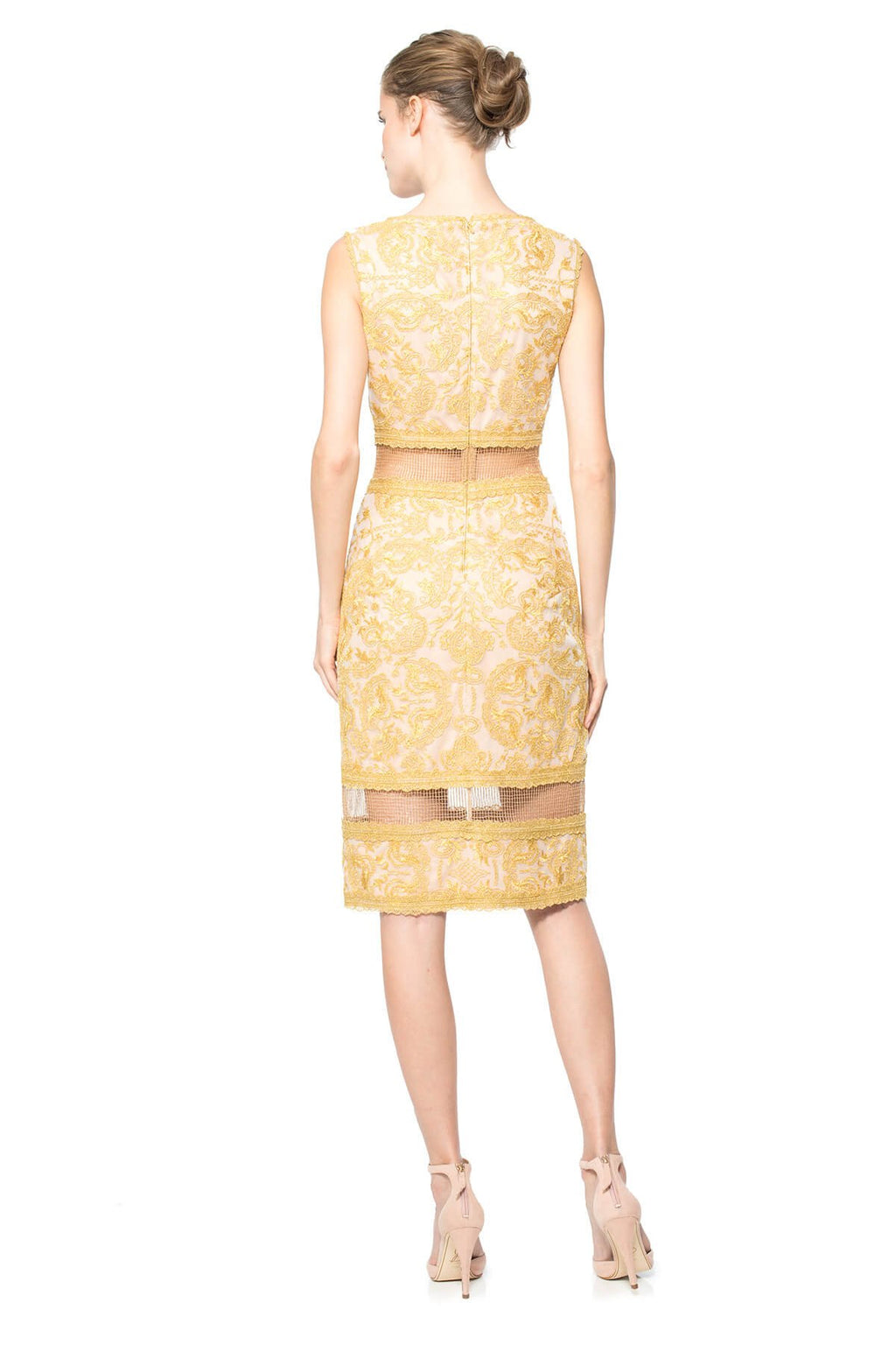 Gold Chain Mesh Sheath Dress