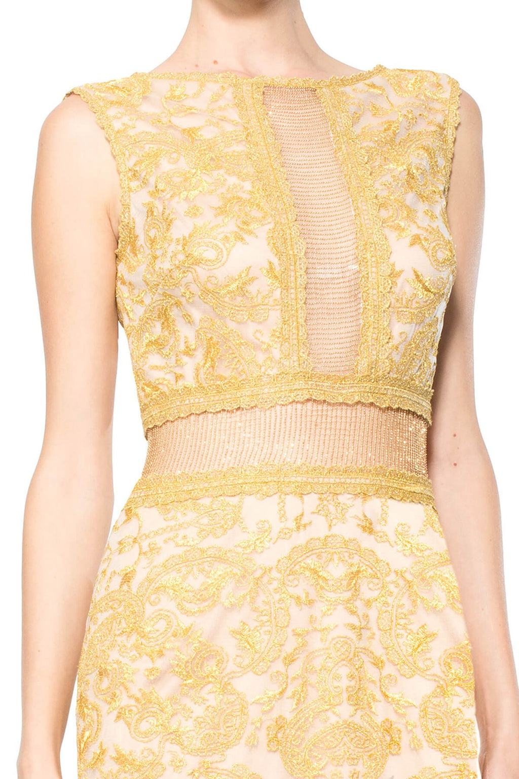 Gold Chain Mesh Sheath Dress  Tadashi Shoji Official Online Boutique