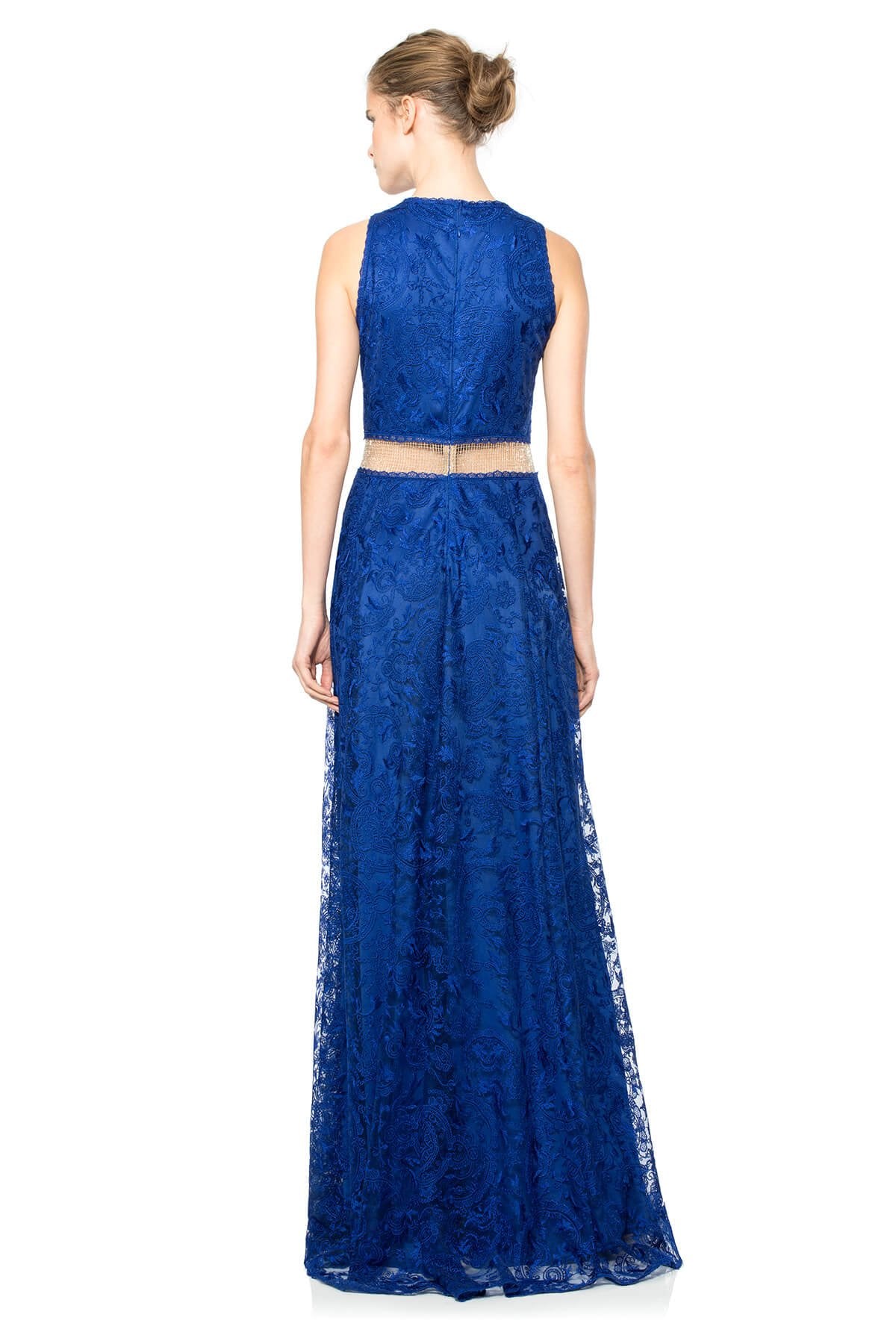 Deep Lagoon Chain Mesh Gown