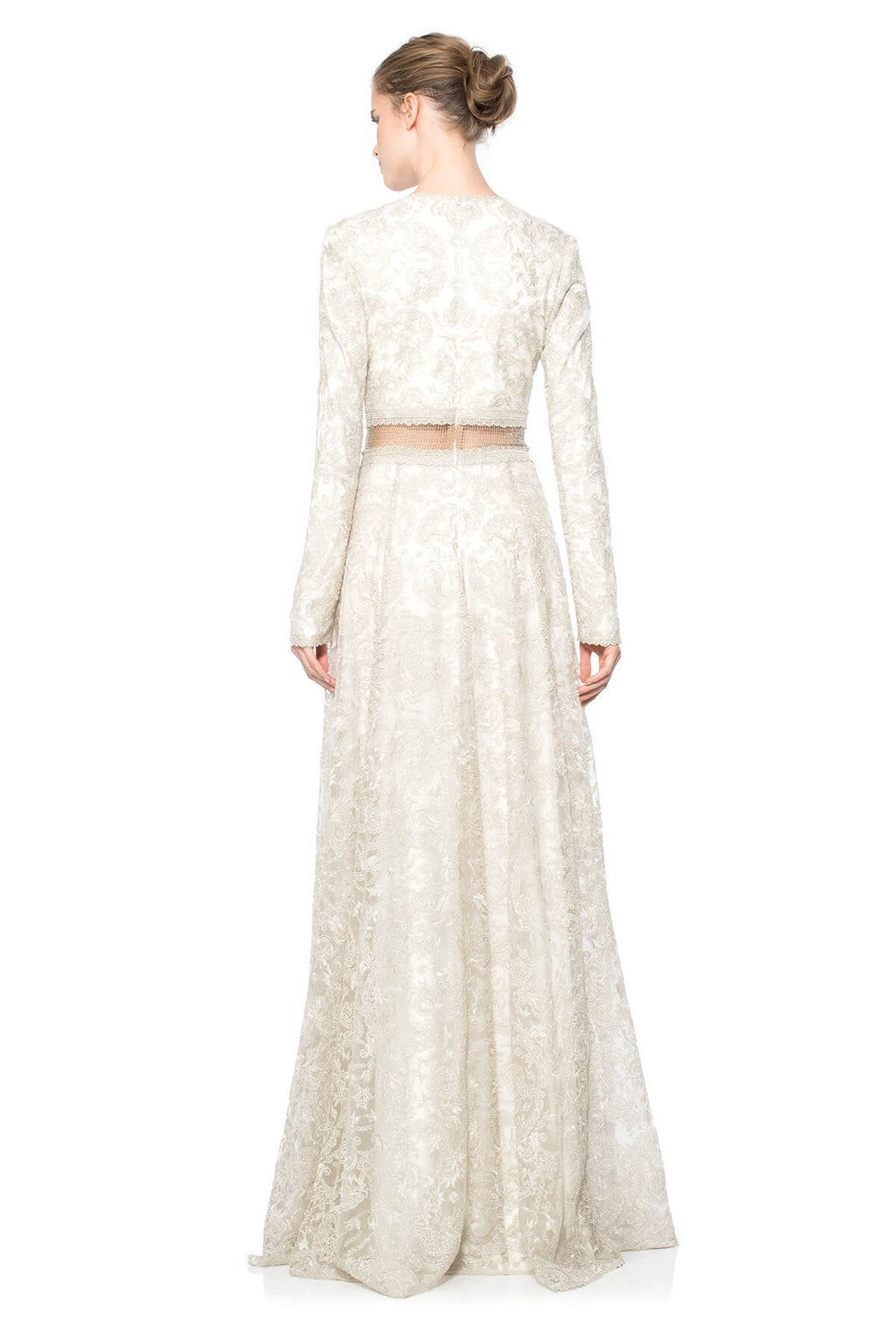 Silver Chain Mesh Long Sleeve Gown