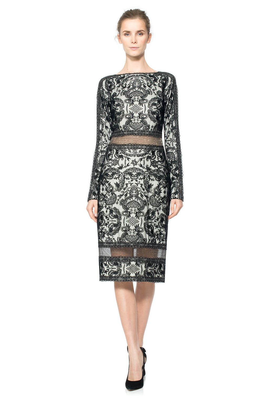 Chain Mesh Long Sleeve Dress