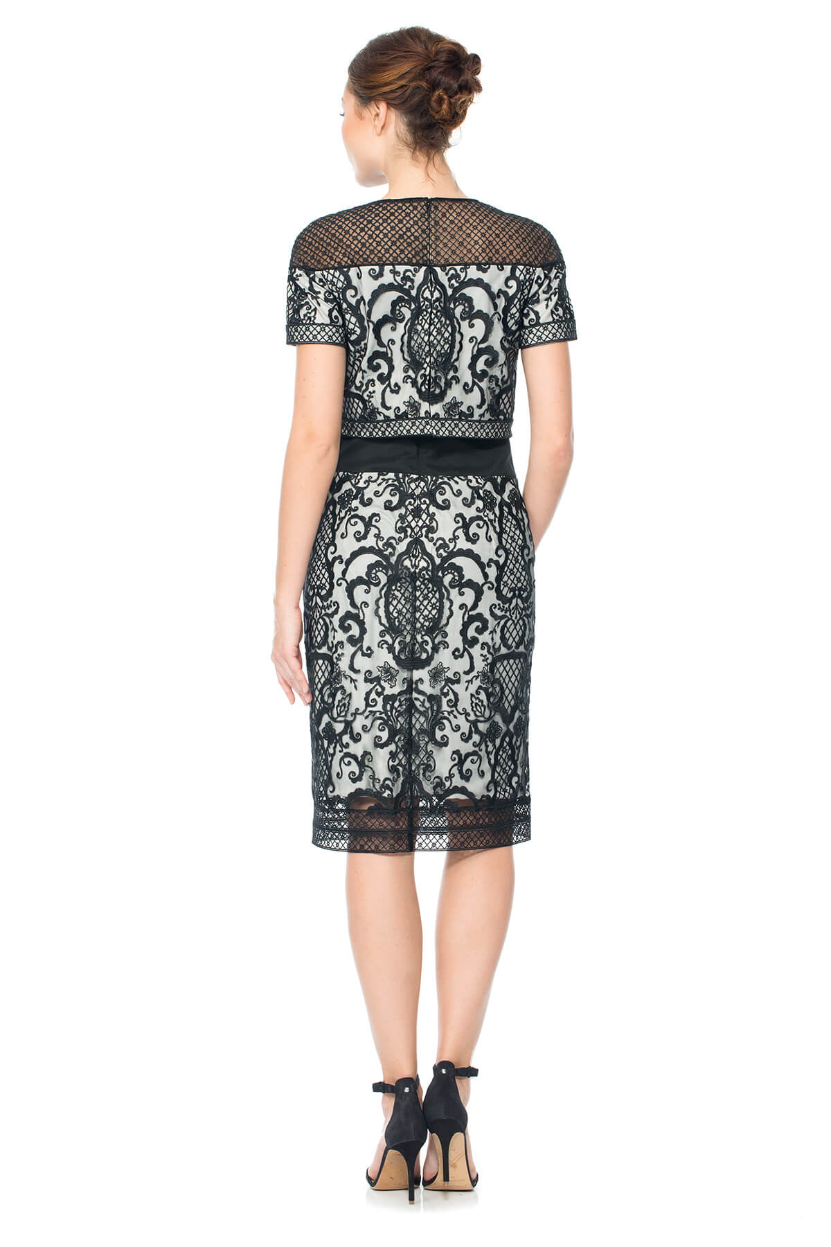 Embroidered Tulle Crop Top Dress