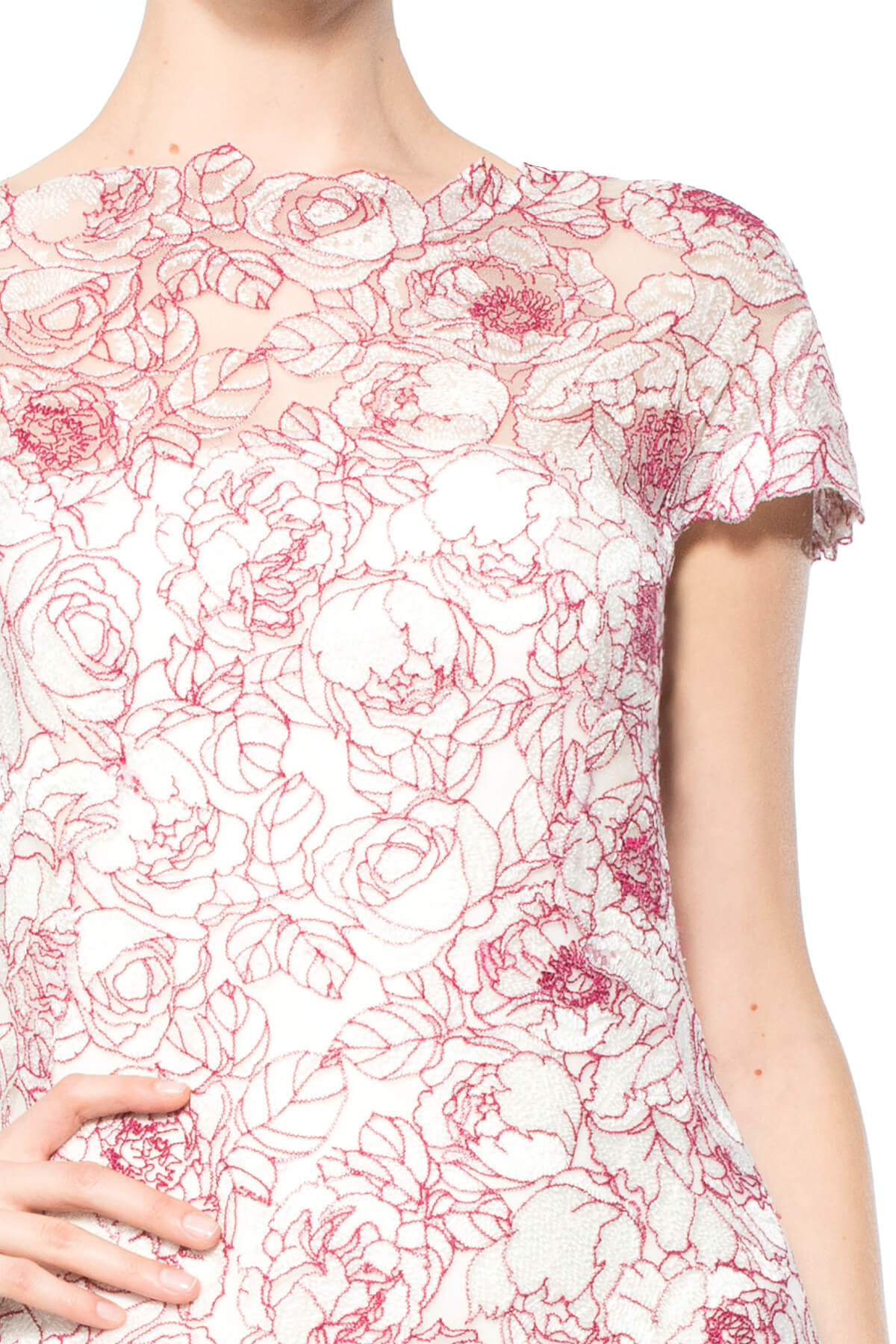 Rose Motif Sheath Dress