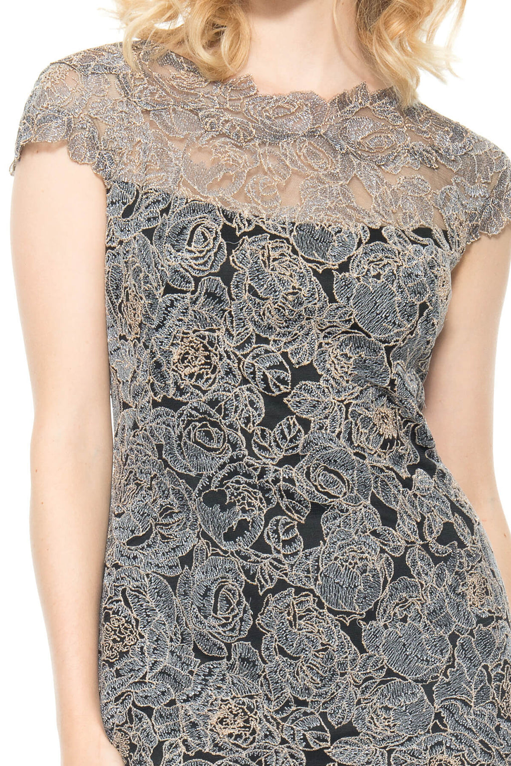 Rose Motif Sheath Dress