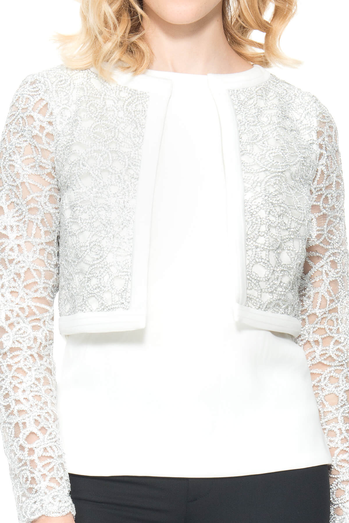 Tadashi Shoji - Coiled Embroidery on Tulle Jacket - Detail