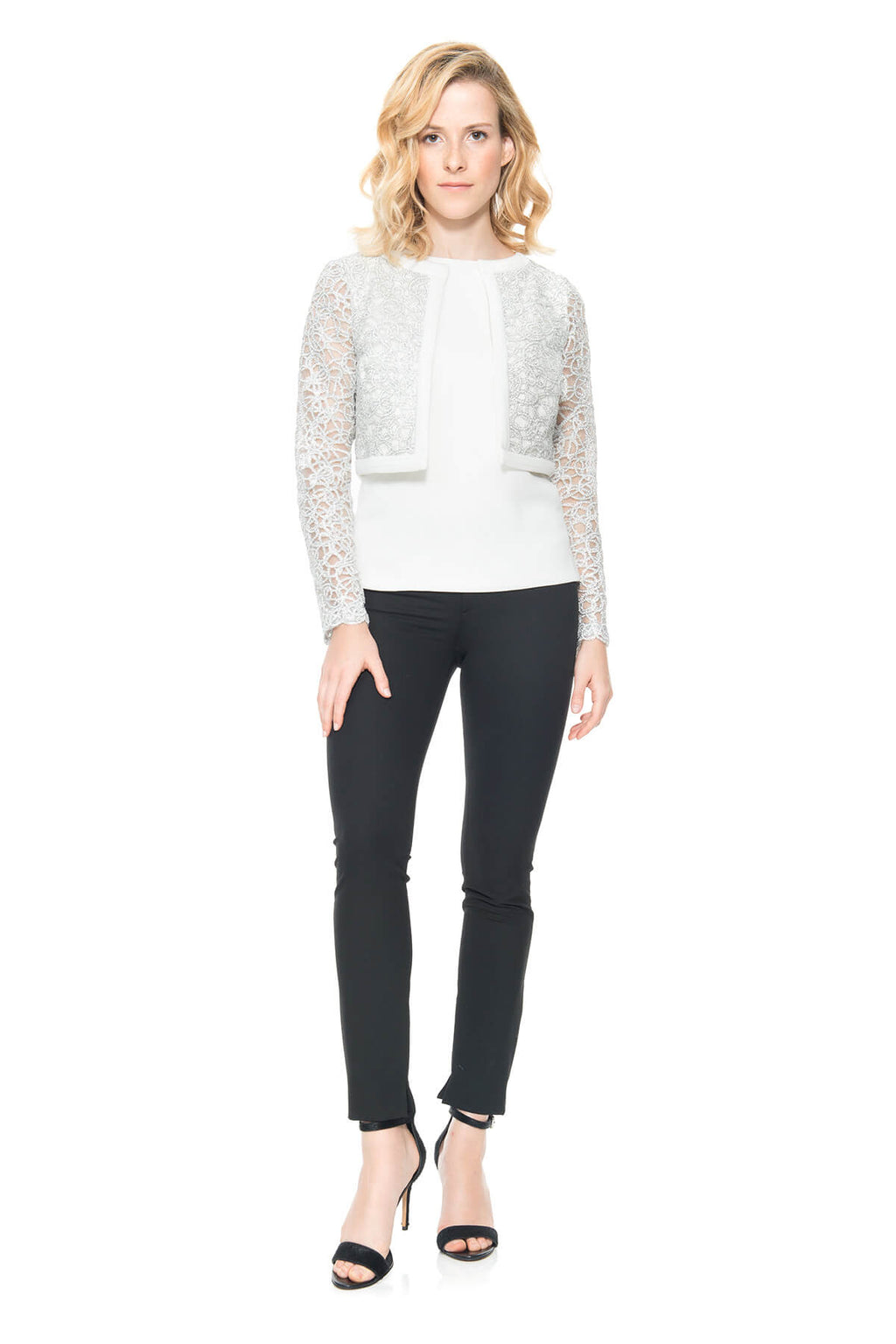 Tadashi Shoji - Coiled Embroidery on Tulle Jacket