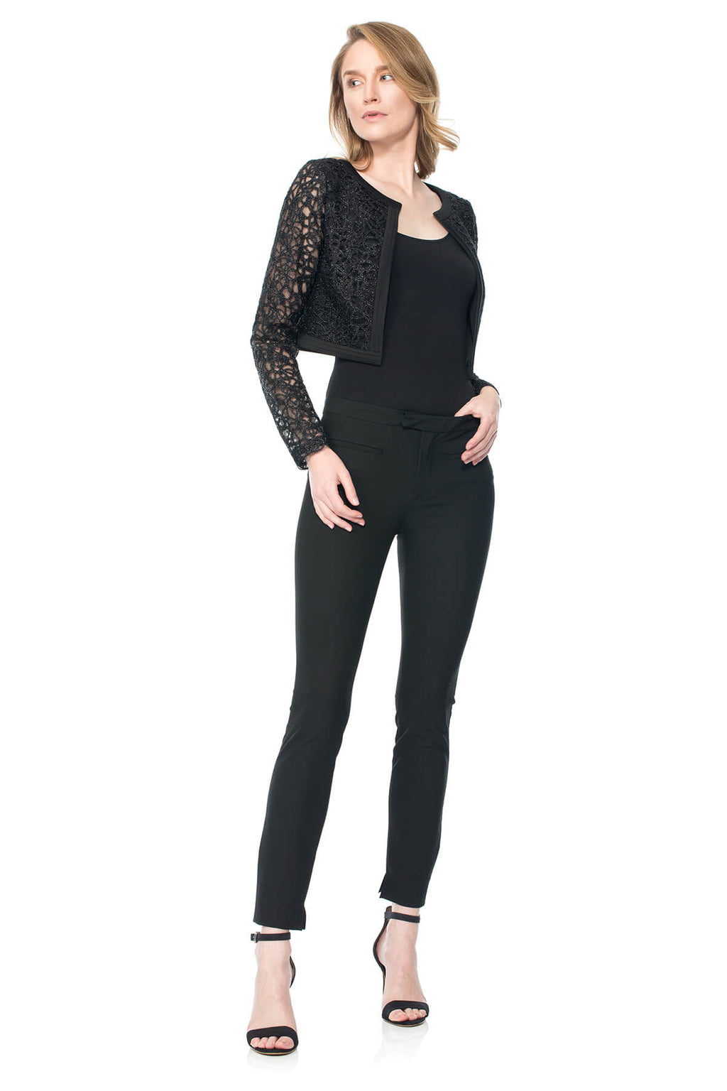 Tadashi Shoji - Coiled Embroidery on Tulle Jacket