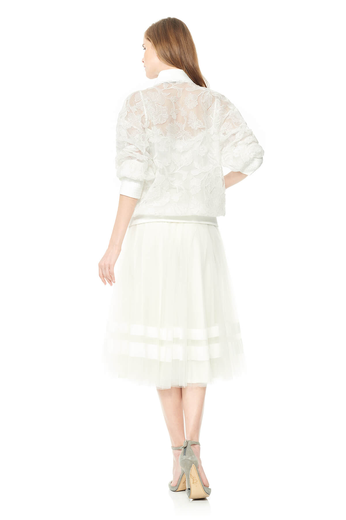 Tadashi Shoji - Peony Embroidered Tulle Bomber Jacket