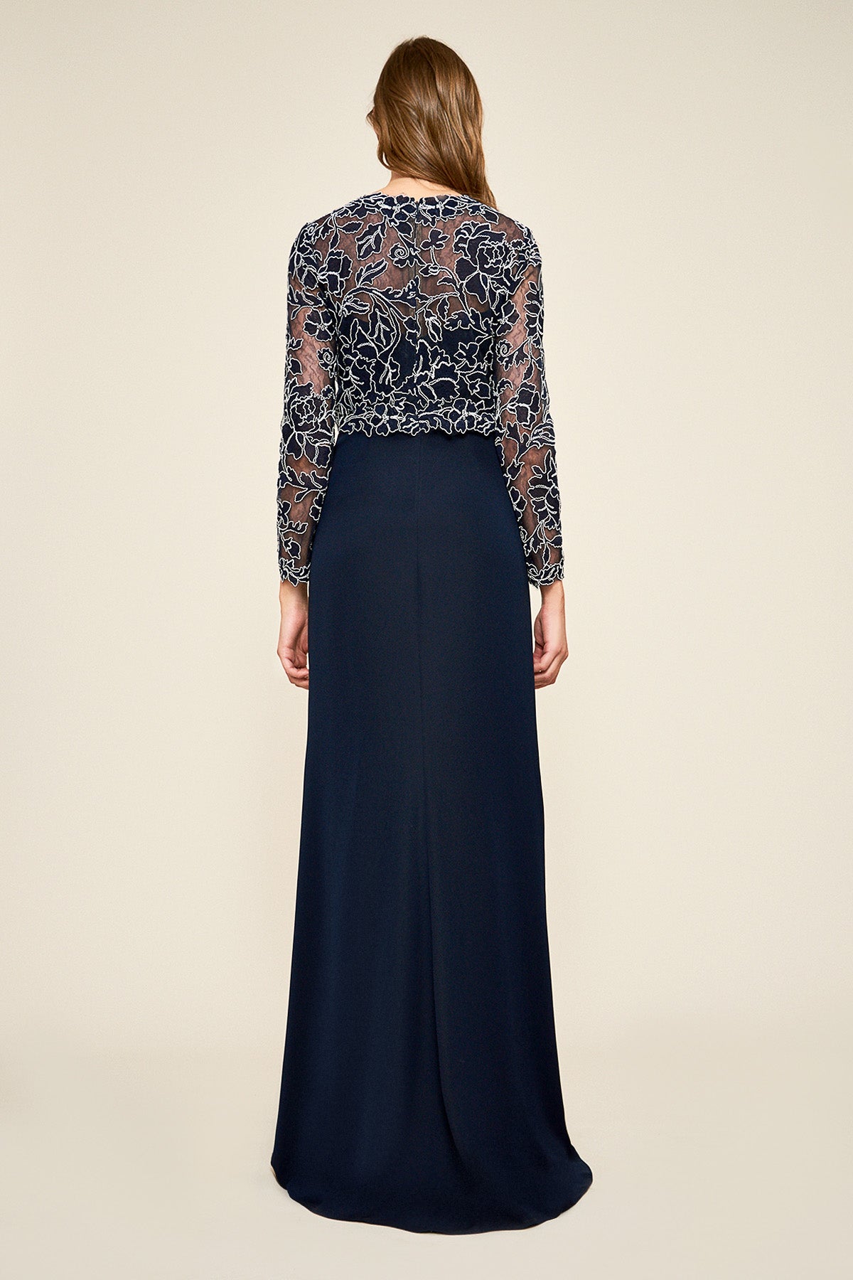 Tadashi Shoji - Darya Embroidered Crepe Gown
