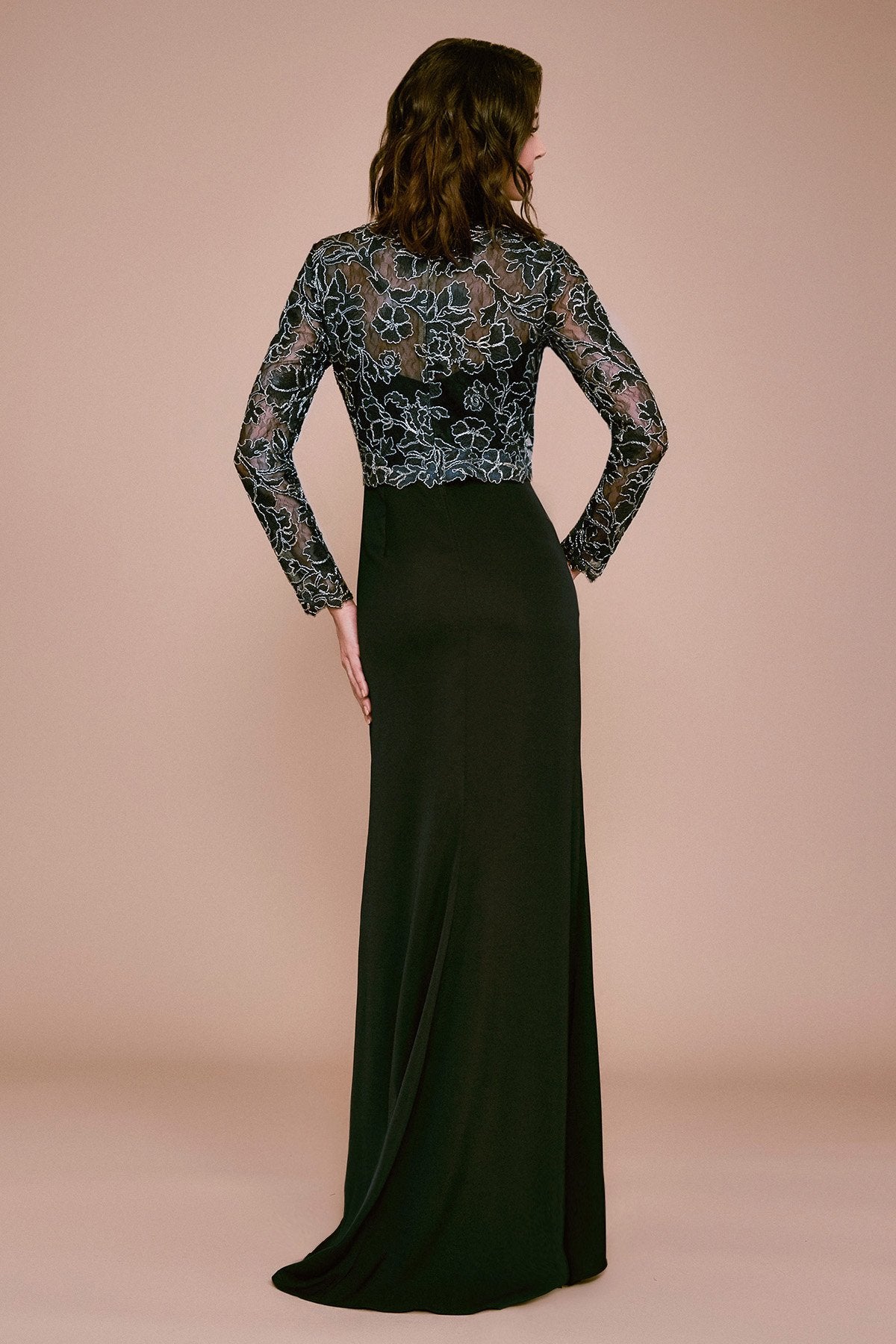 Darya Embroidered Crepe Gown