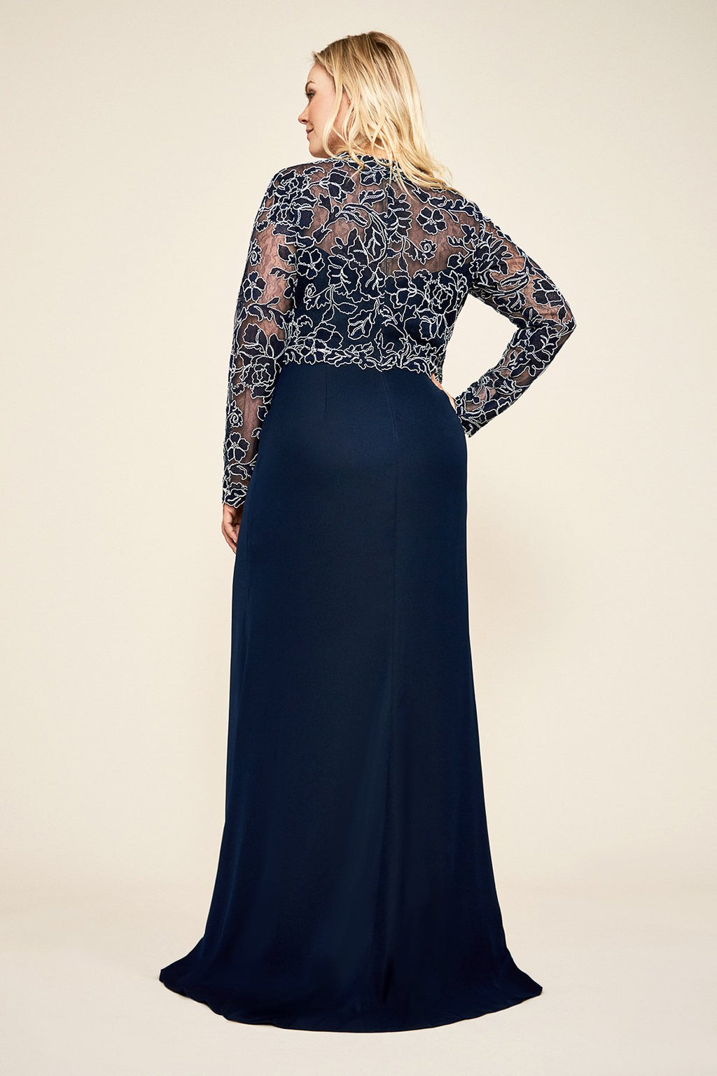 Tadashi Shoji - Darya Embroidered Crepe Gown - PLUS SIZE