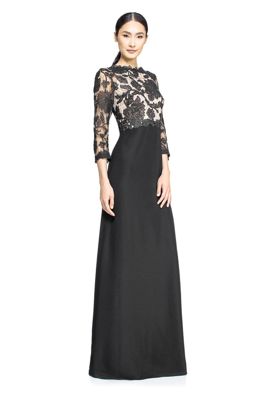 Tadashi Shoji - Peony Embroidered Stretch Crepe Gown
