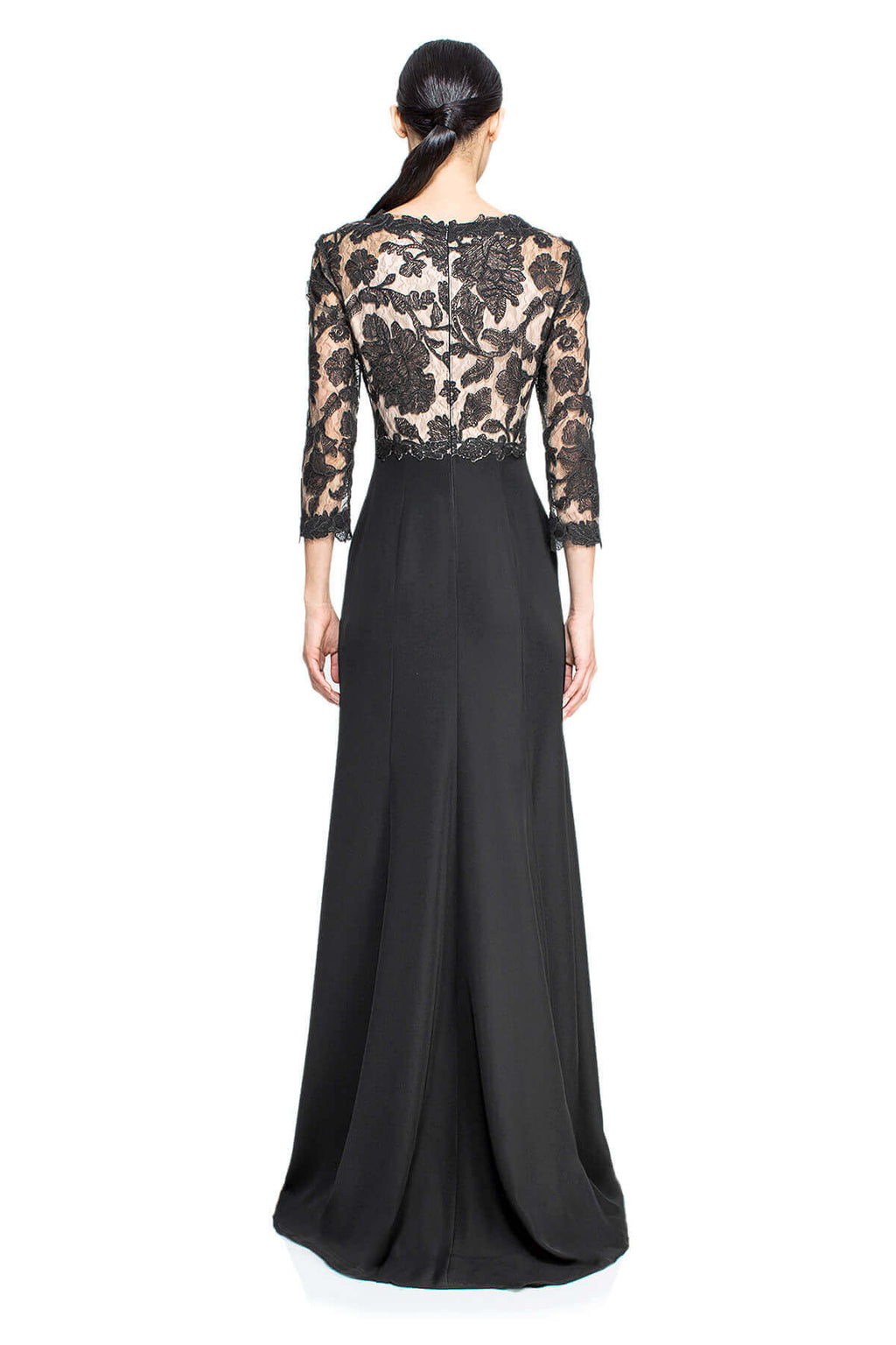 Tadashi Shoji Petite - Peony Embroidered Stretch Crepe Gown