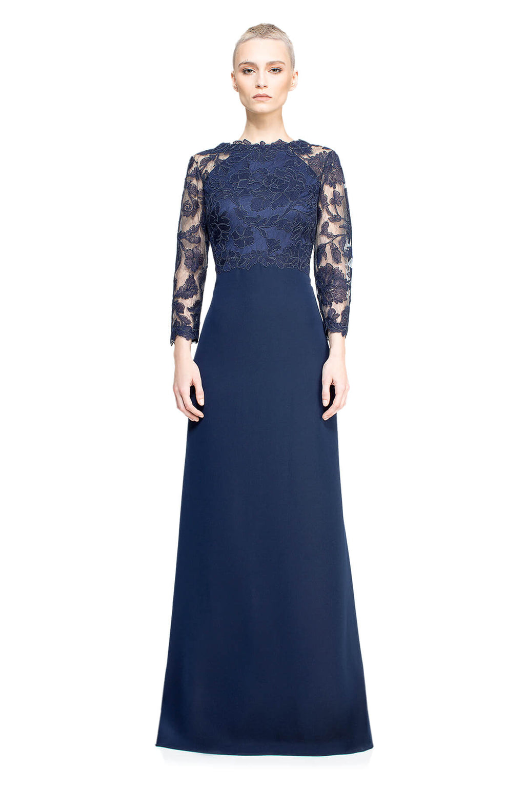Tadashi Shoji - Peony Embroidered Stretch Crepe Gown