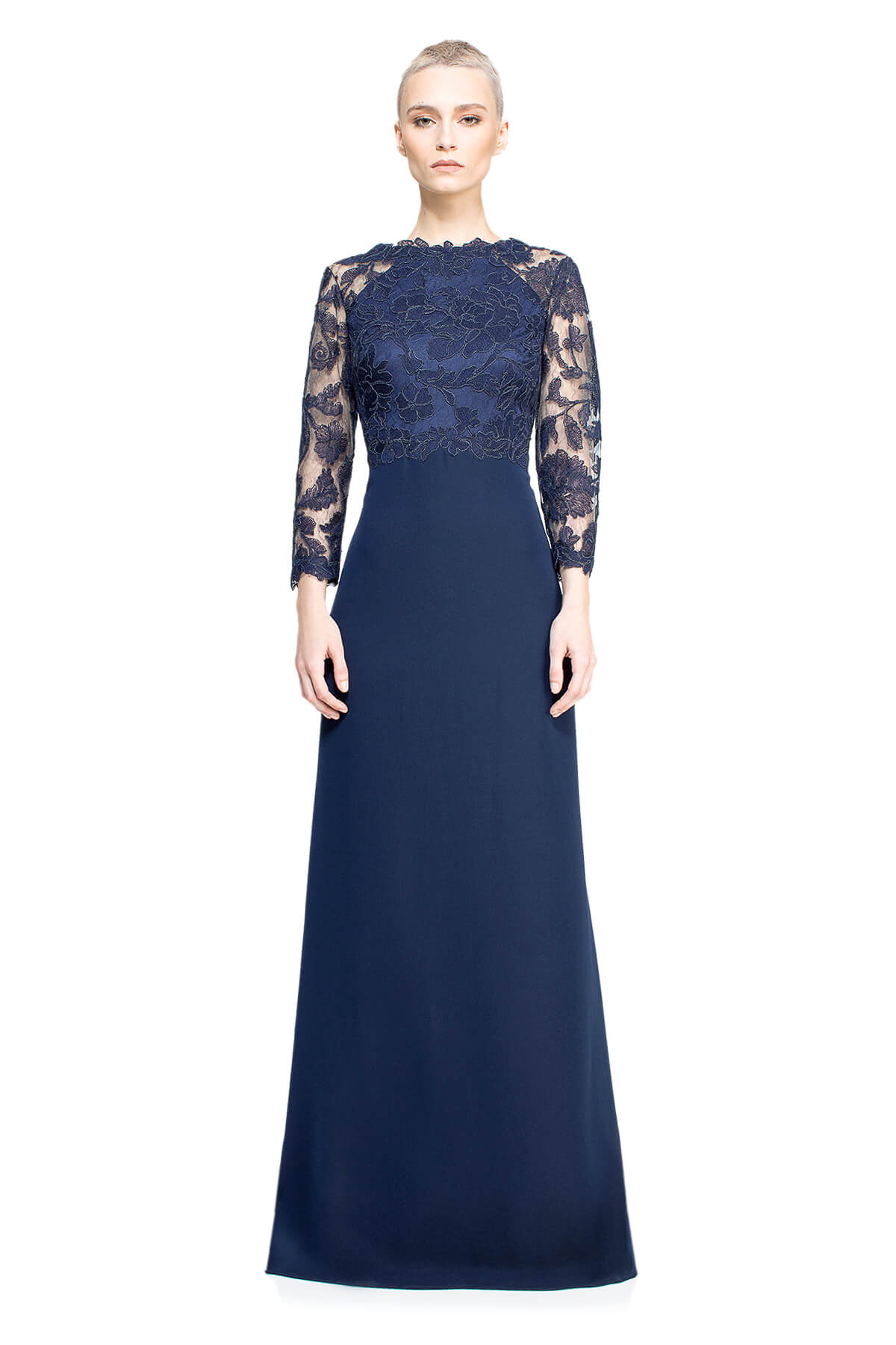 Tadashi Shoji - Peony Embroidered Stretch Crepe Gown