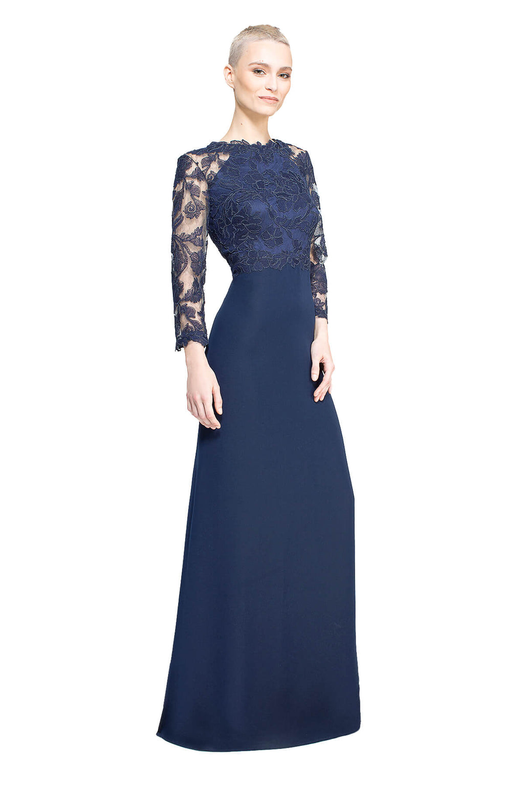Tadashi Shoji - Peony Embroidered Stretch Crepe Gown