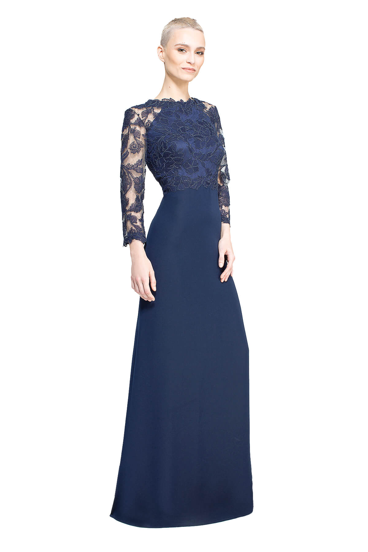 Tadashi Shoji - Peony Embroidered Stretch Crepe Gown