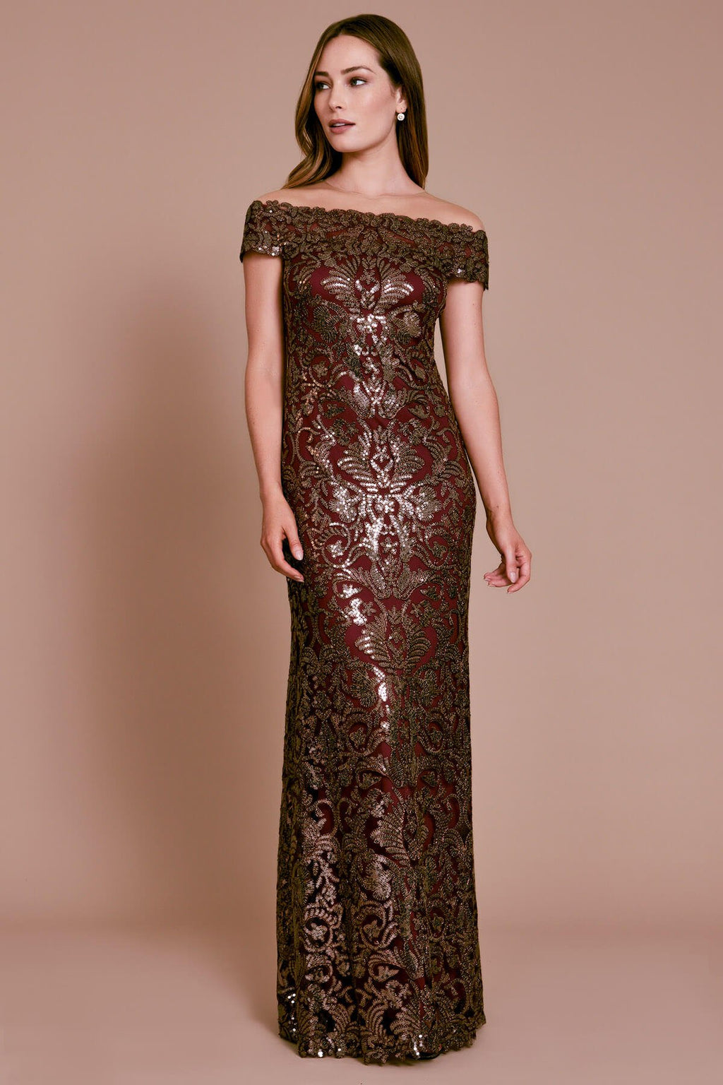Tadashi Shoji - Virgo Sequin Corded Embroidered Gown