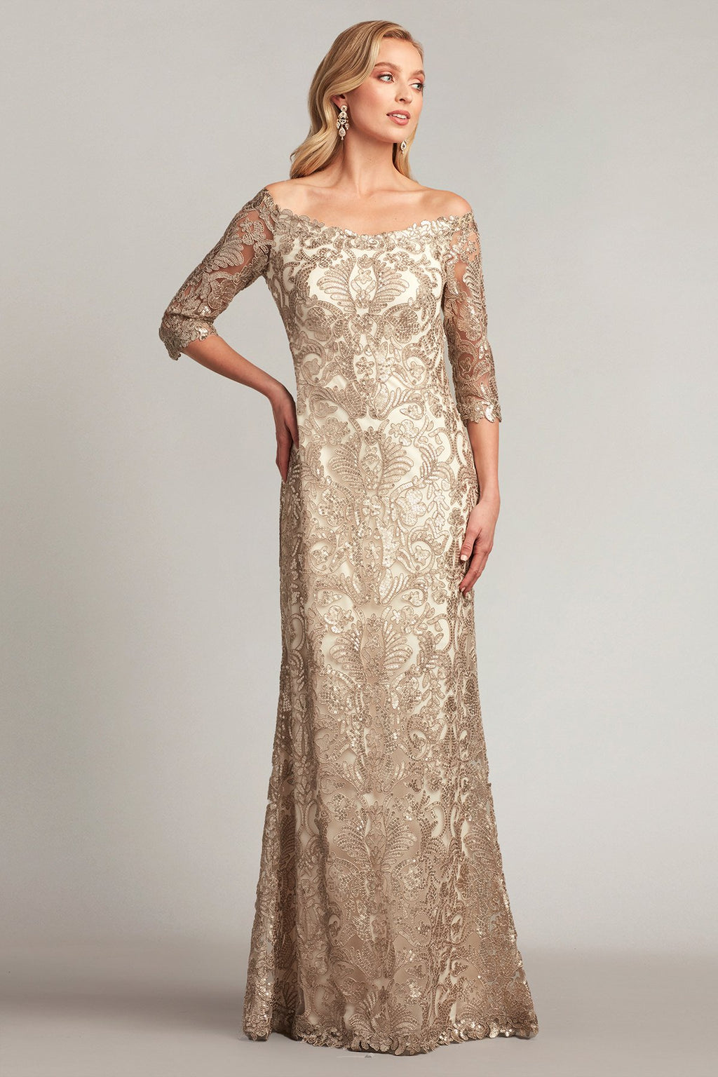 Jemison Sequin Embroidered Gown