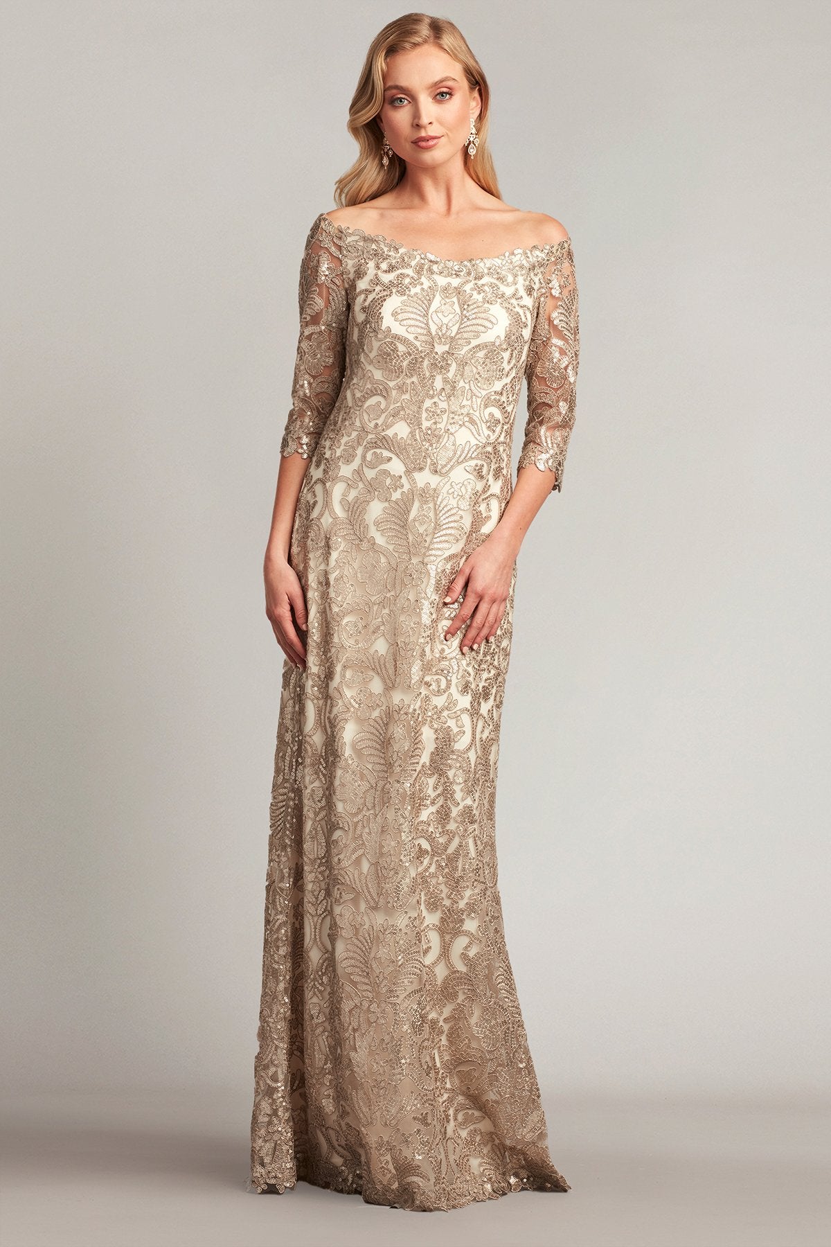 Jemison Sequin Embroidered Gown