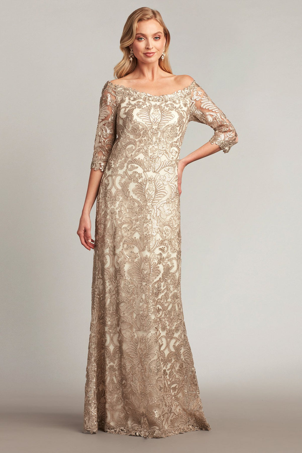 Jemison Sequin Embroidered Gown