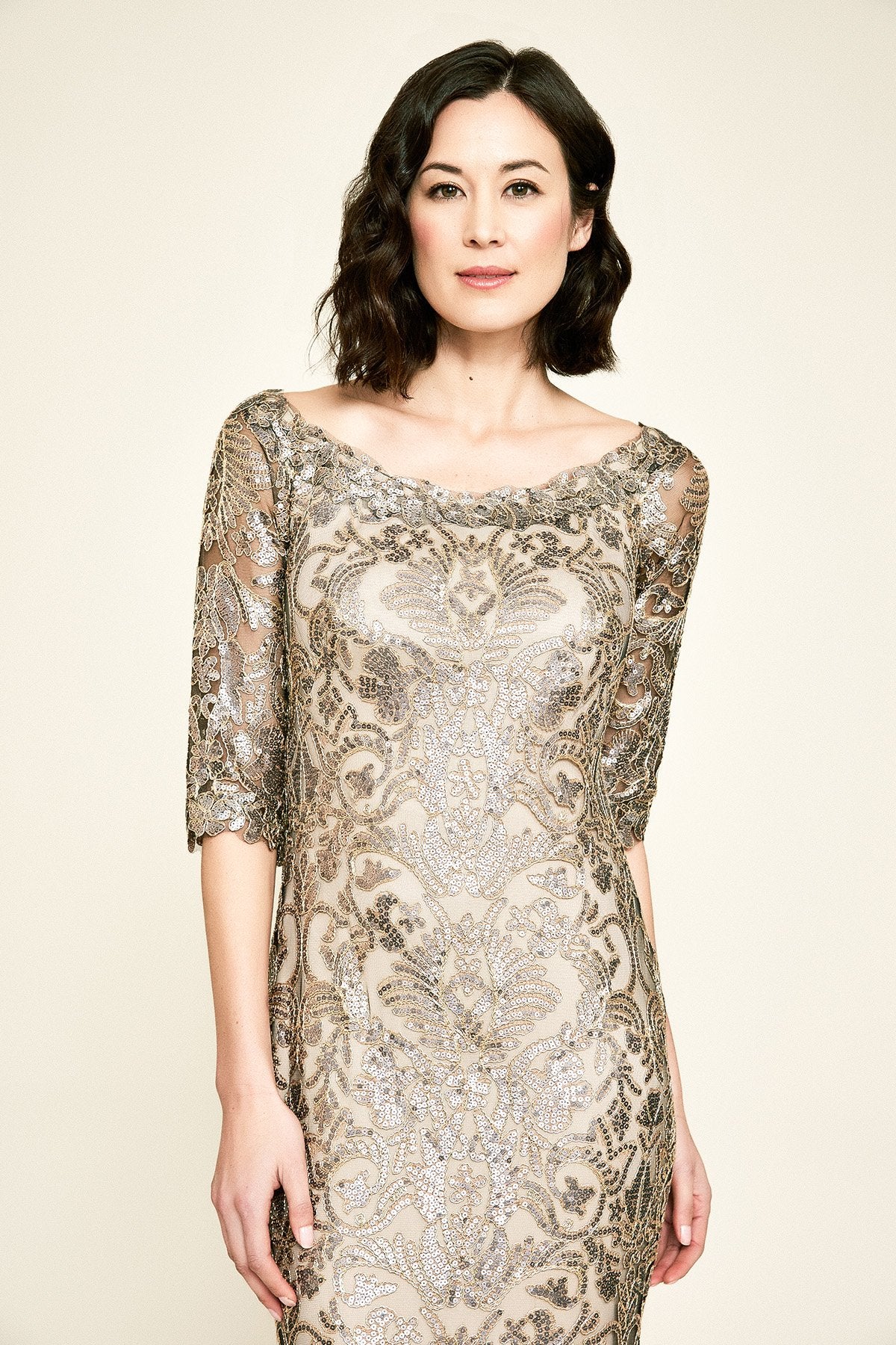 Tadashi Shoji - Jemison Sequin Embroidered Gown - PETITE