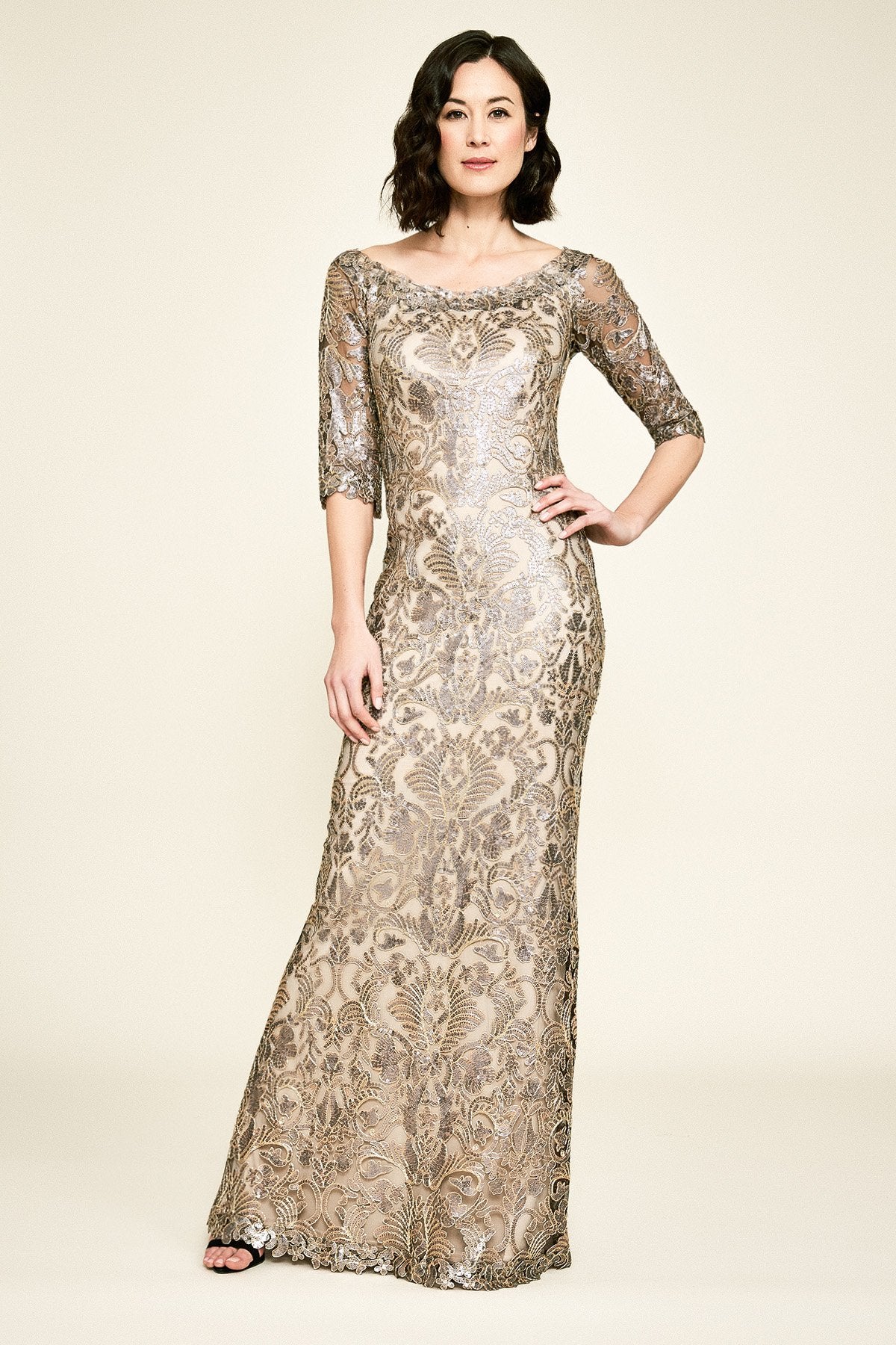 Tadashi Shoji - Jemison Sequin Embroidered Gown