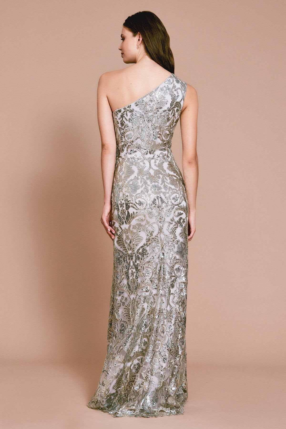 Askins Crystal Slit Gown