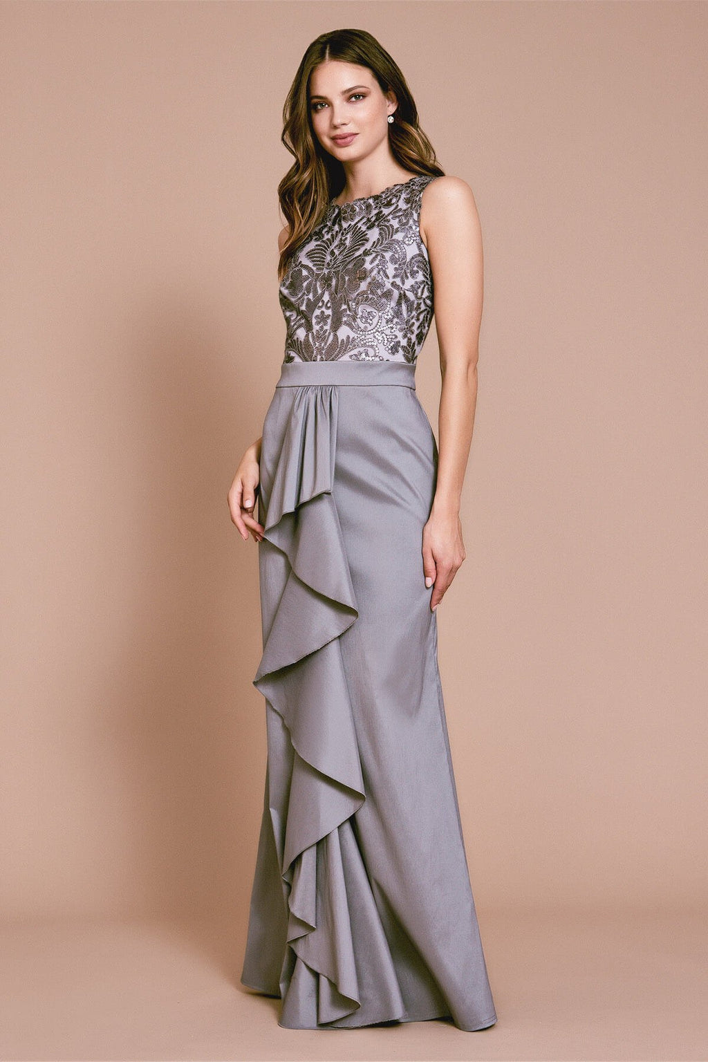 Donovan Sequin Crepe Gown