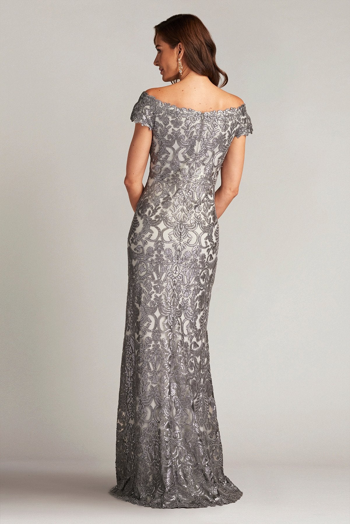Walsh Sequin Embroidered Tulle Gown