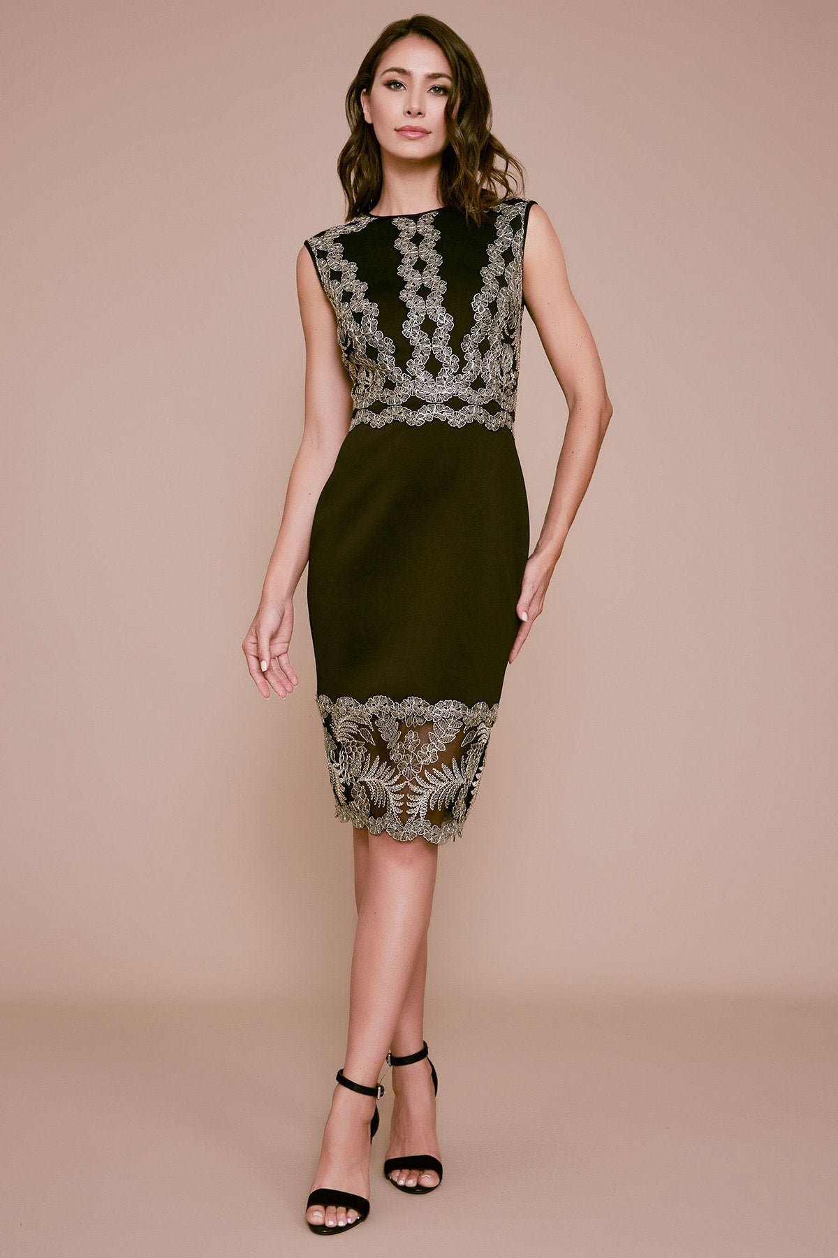 Tadashi Shoji - Leta Embroidered Neoprene Dress