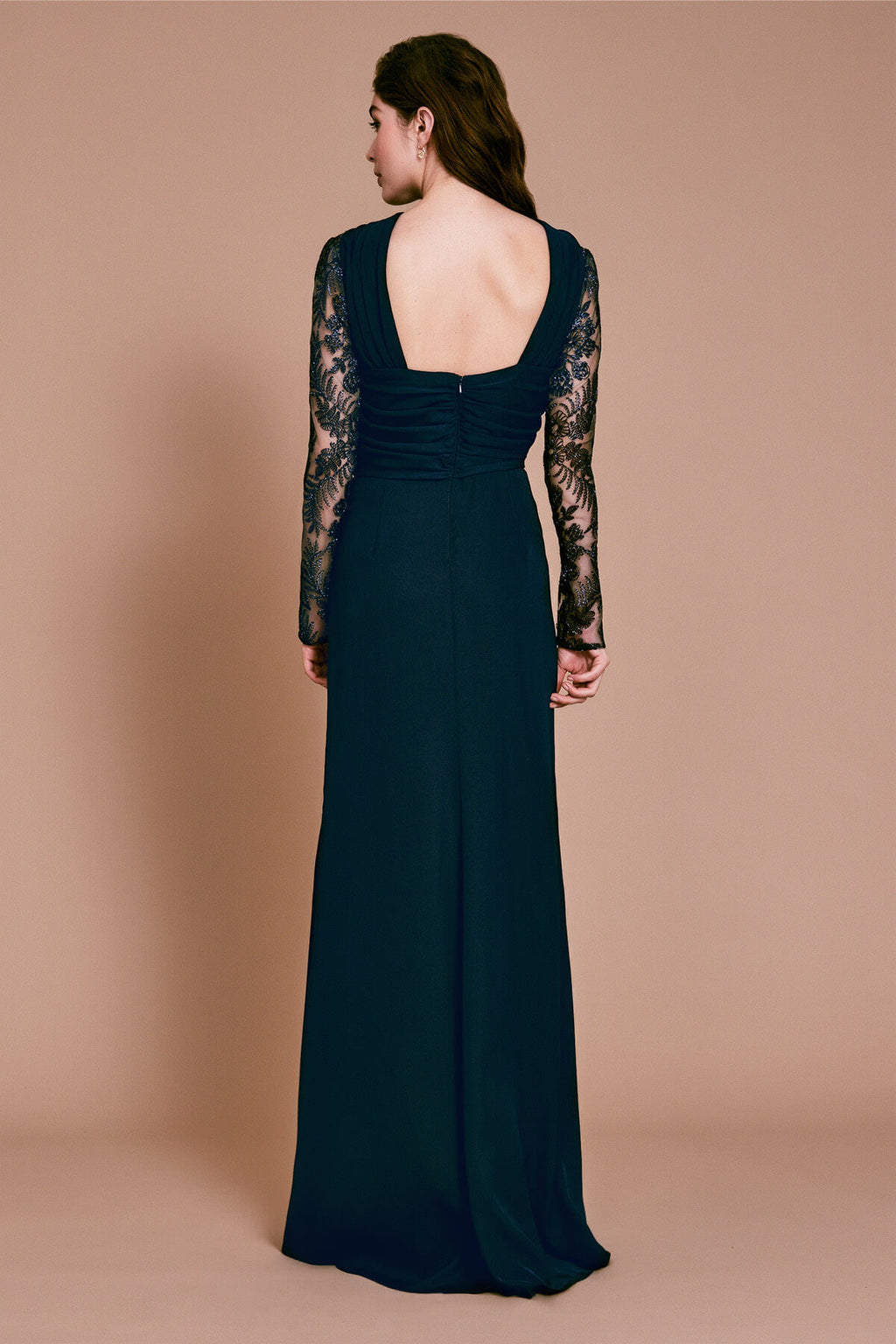 Eisele Long-Sleeve Lace Gown