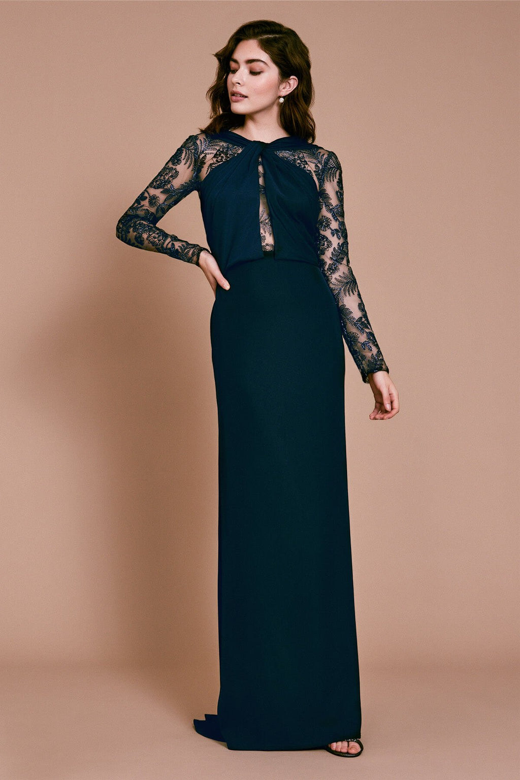 Eisele Long-Sleeve Lace Gown