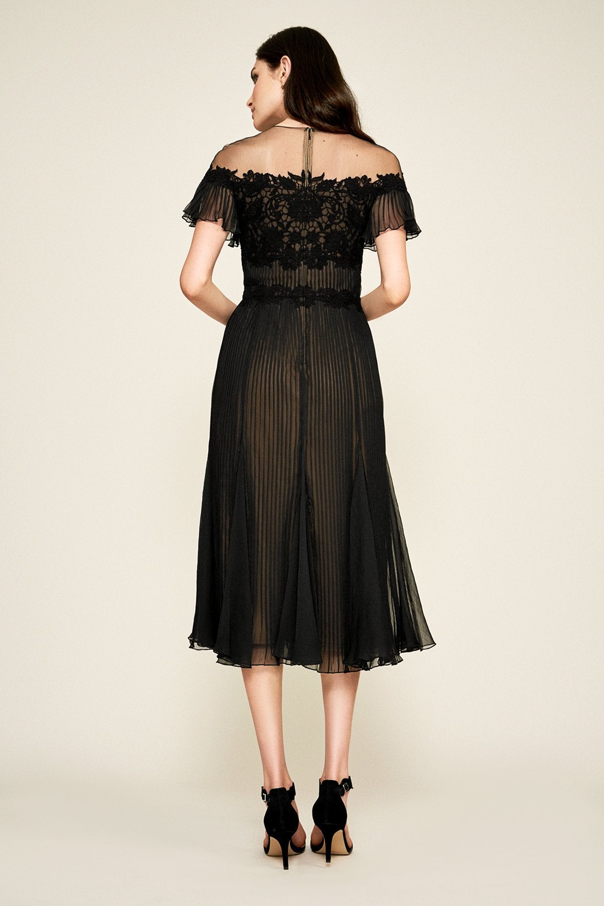Tadashi Shoji - Aditya Pleaded Chiffon Midi Dress