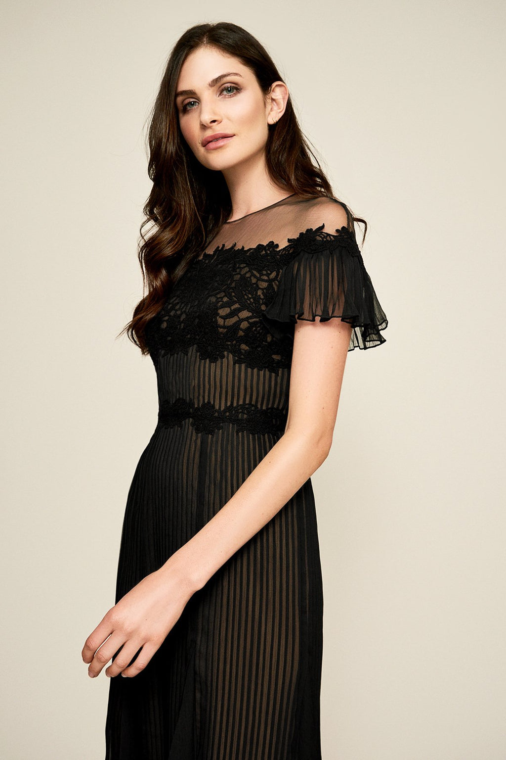 Tadashi Shoji - Aditya Pleaded Chiffon Midi Dress