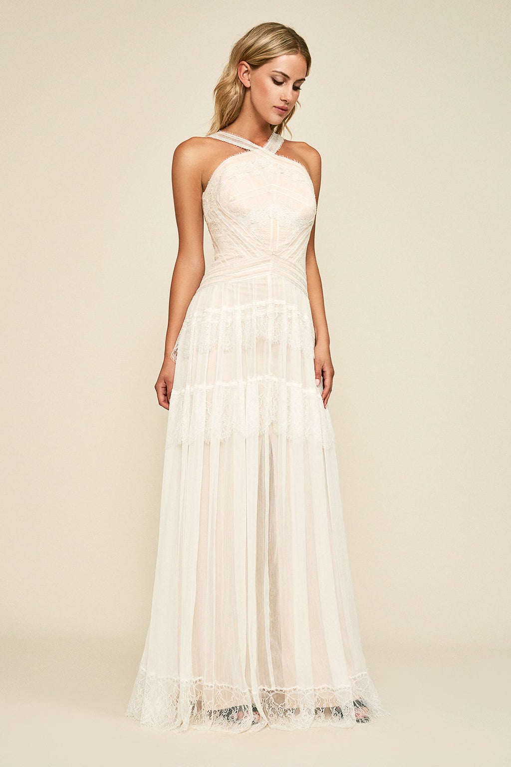 Tadashi Shoji - Kaine Crossback Chiffon Gown