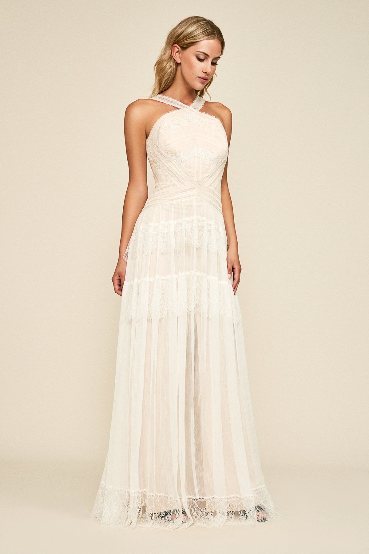 Tadashi Shoji - Kaine Crossback Chiffon Gown