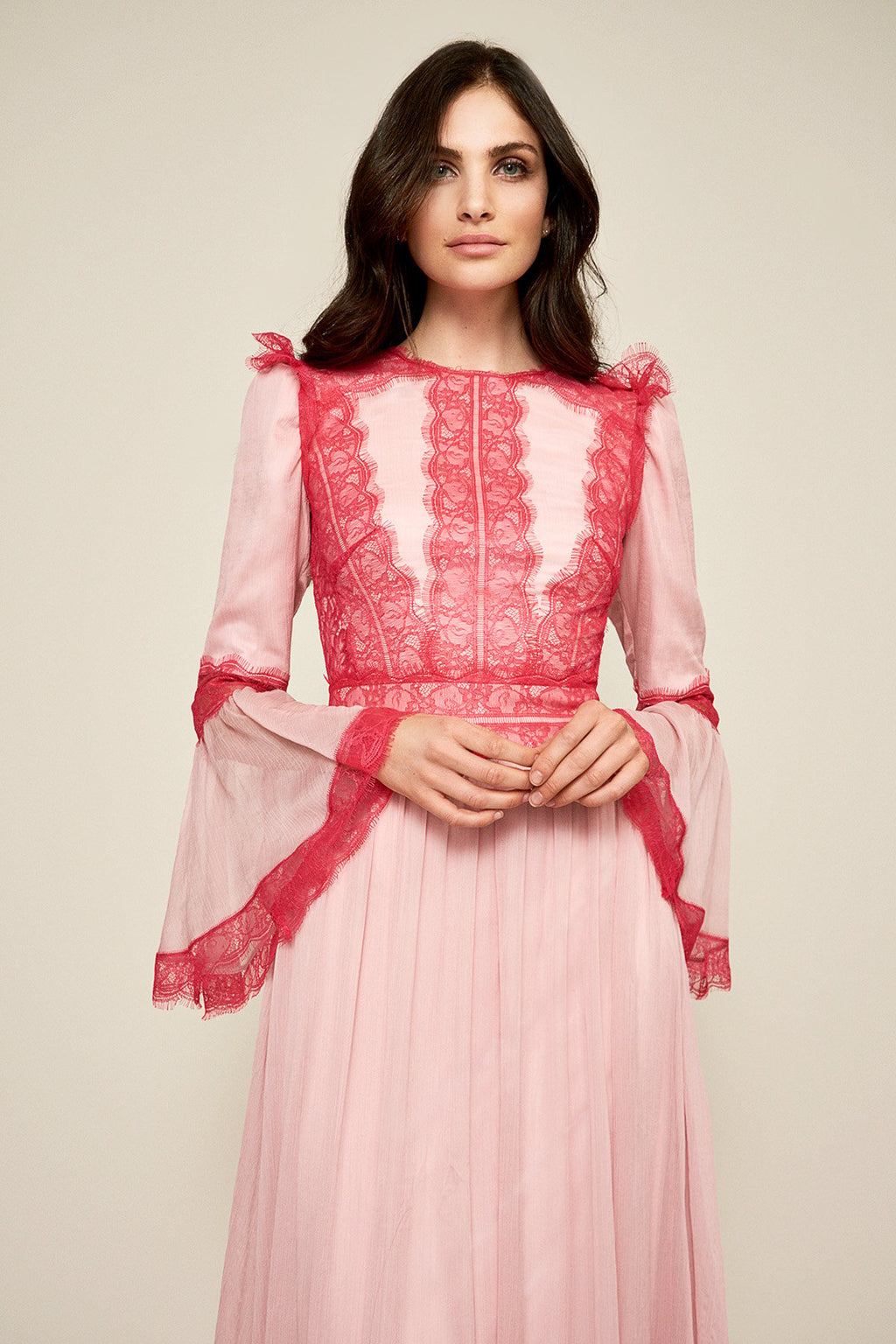 Tadashi Shoji - Evensong Crinkle Chiffon Gown