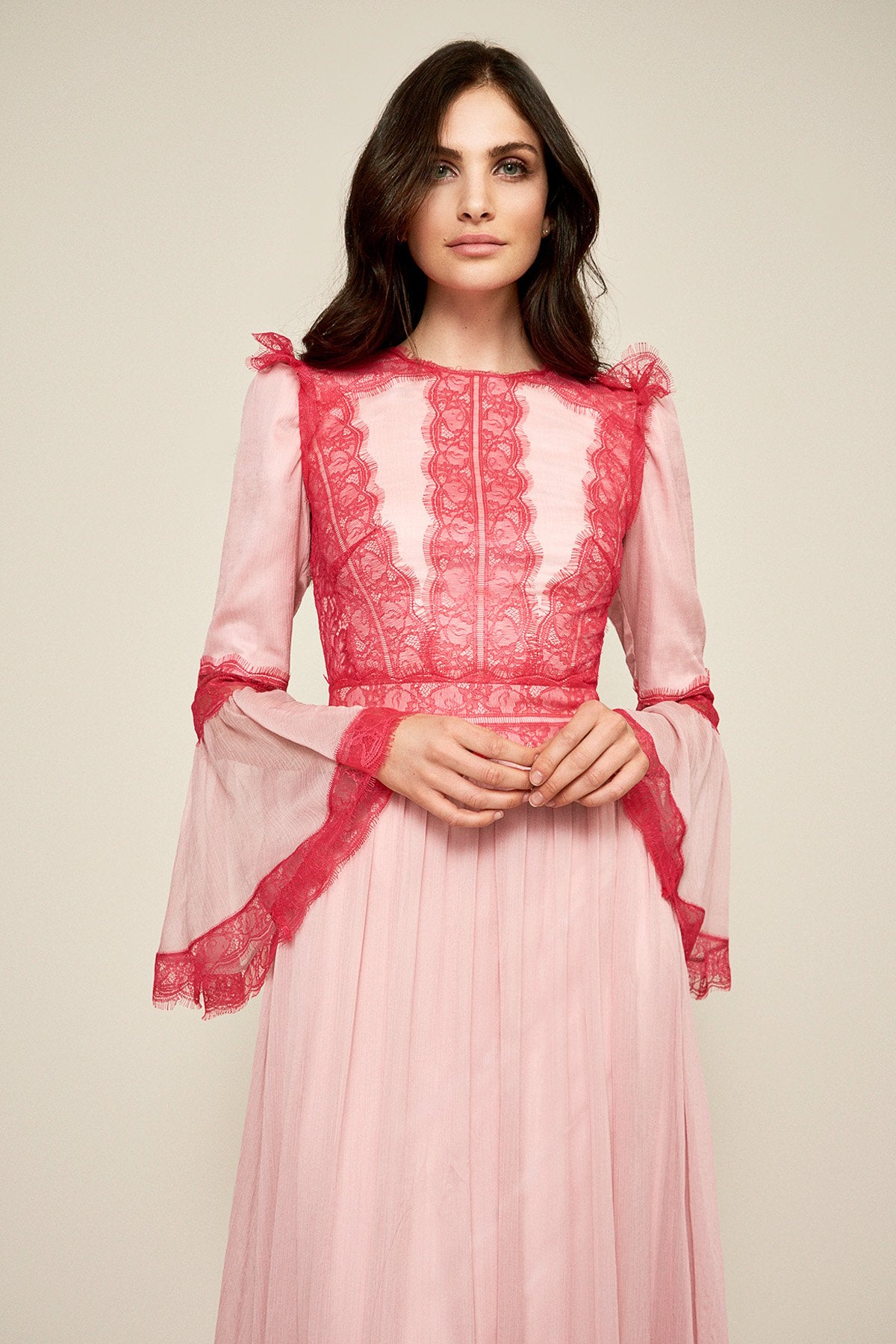 Tadashi Shoji - Evensong Crinkle Chiffon Gown