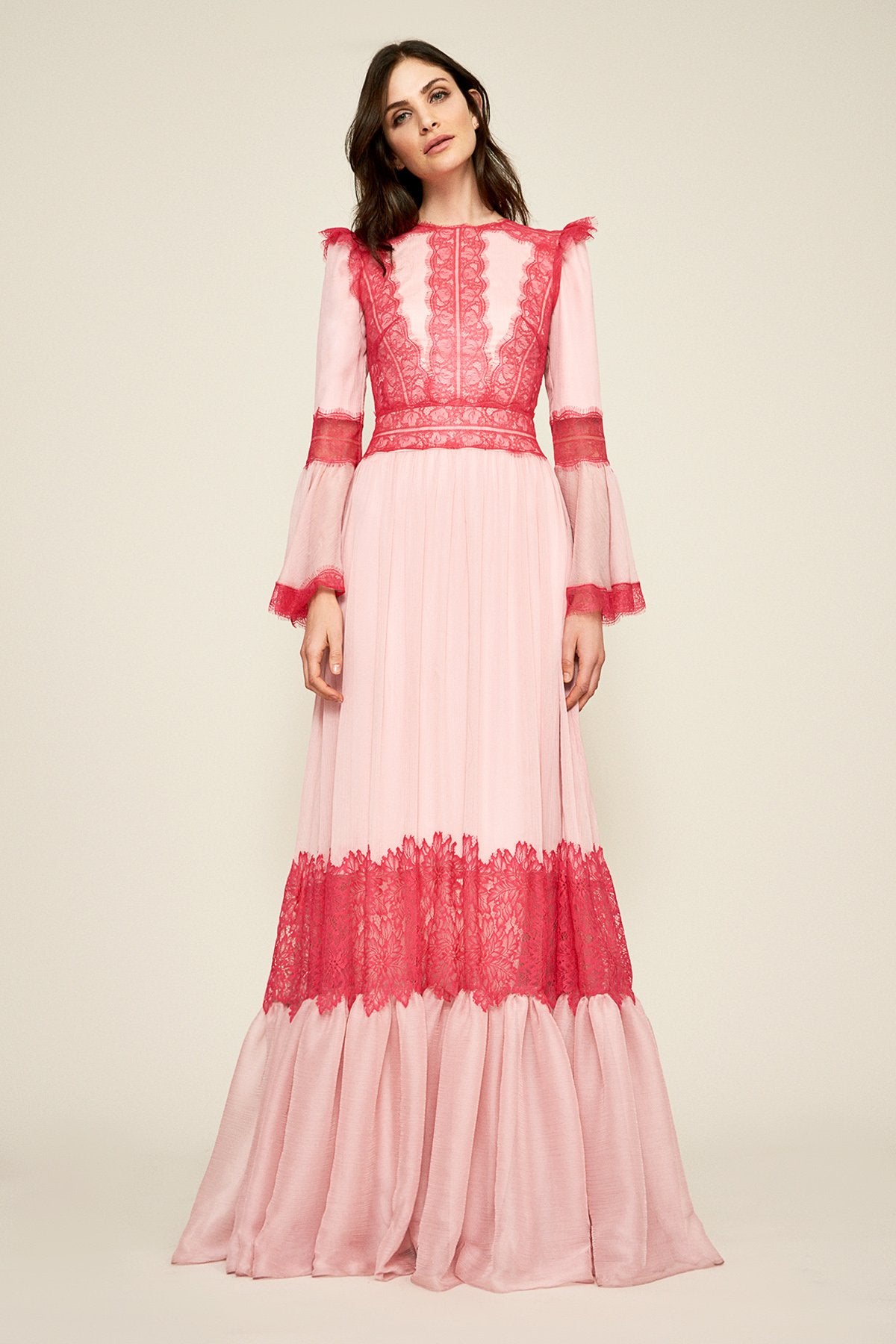 Tadashi Shoji - Evensong Crinkle Chiffon Gown