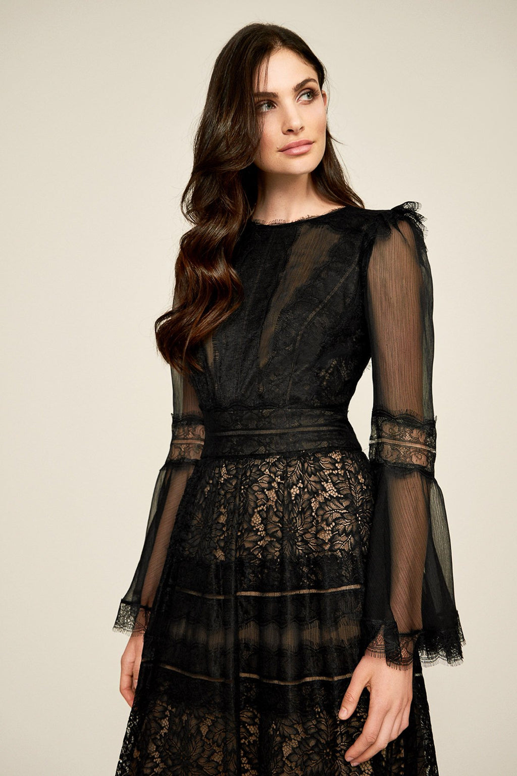 Tadashi Shoji - Freya Chiffon Tea-Length Dress