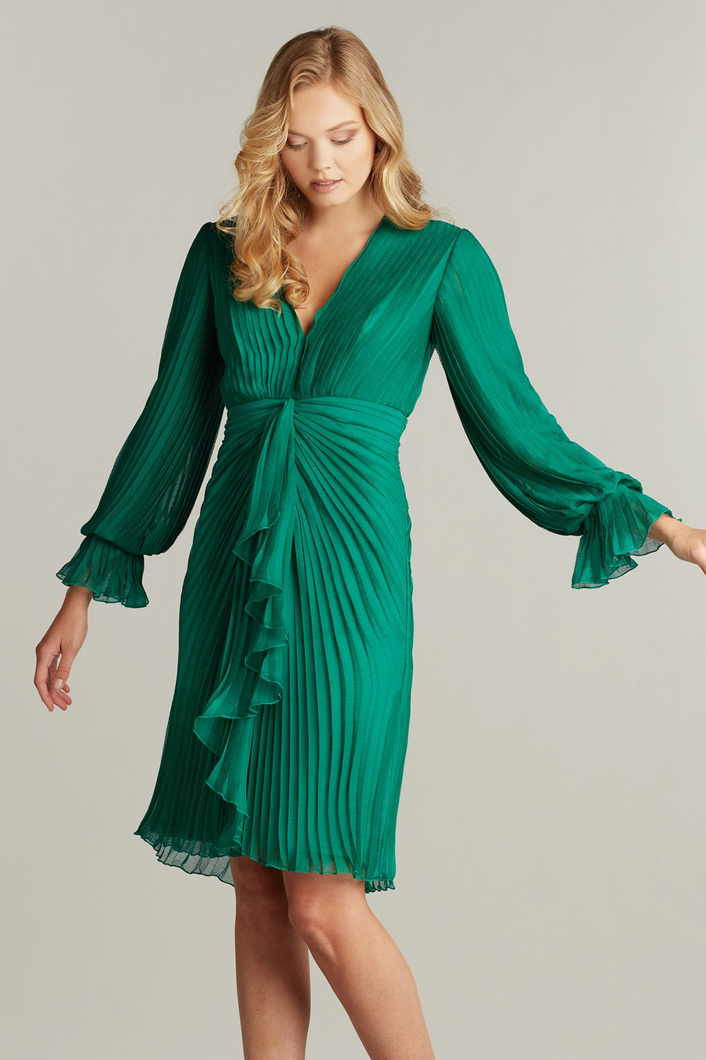 Gordon Pleated Crinkle Chiffon Dress